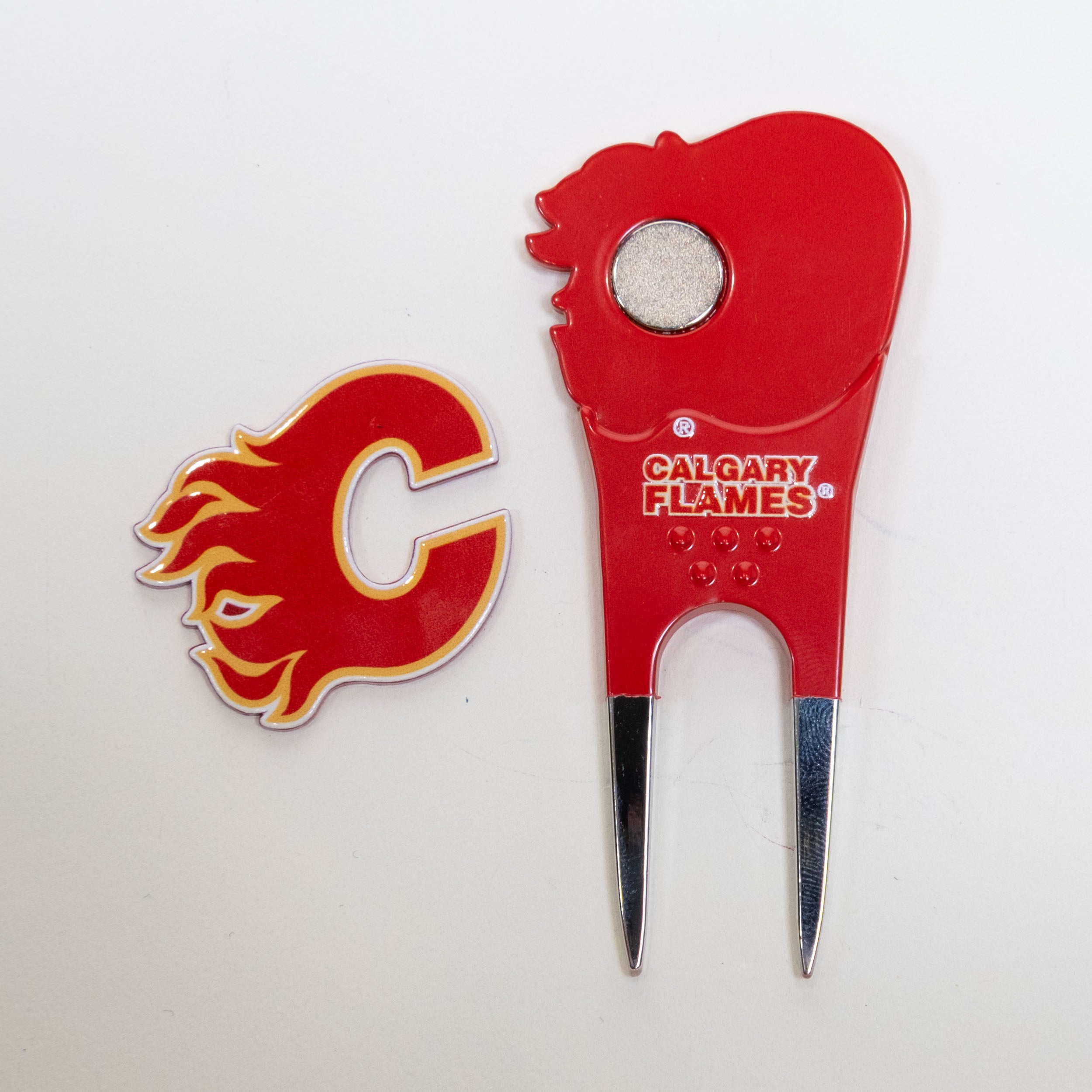 Calgary Flames Custom Shaped Divot Tool