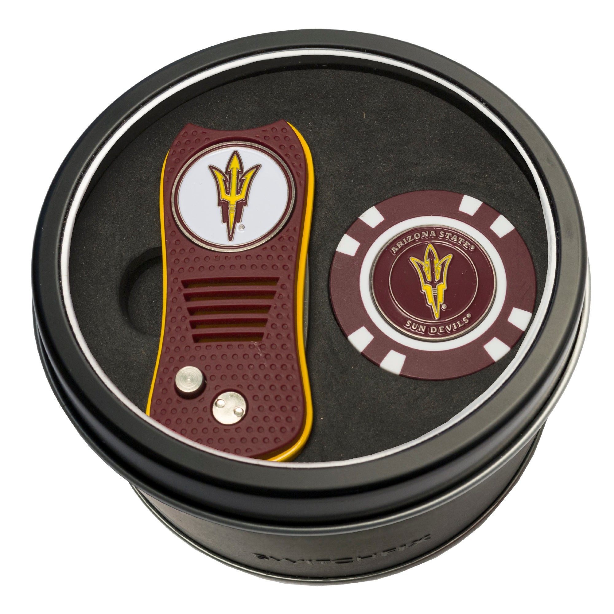 Arizona State Sun Devils Switchblade Divot Tool + Golf Chip Tin Gift Set