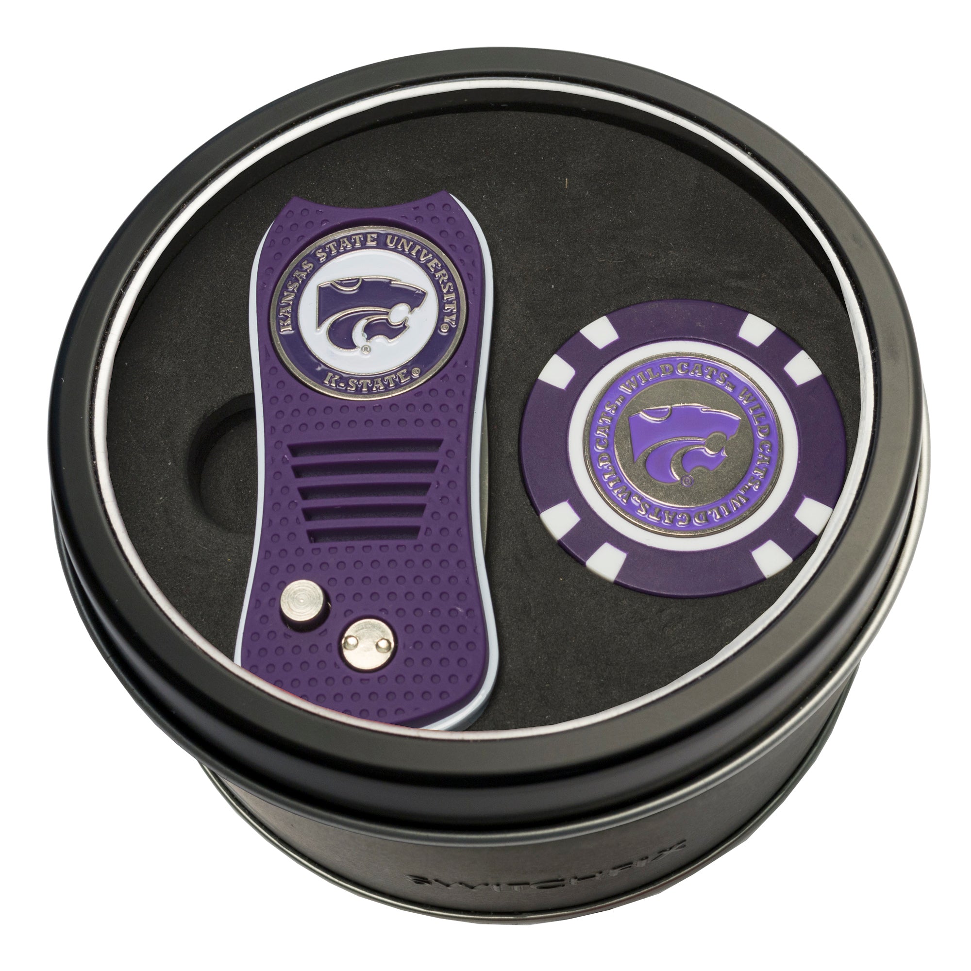 Kansas State Wildcats Switchblade Divot Tool + Golf Chip Tin Gift Set
