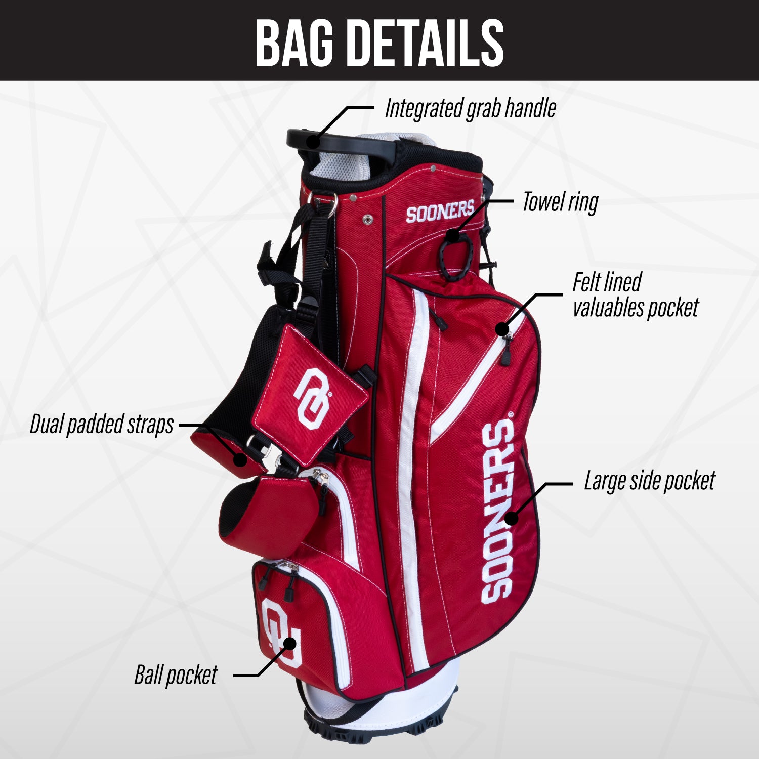 Oklahoma Sooners Fairway Stand Bag