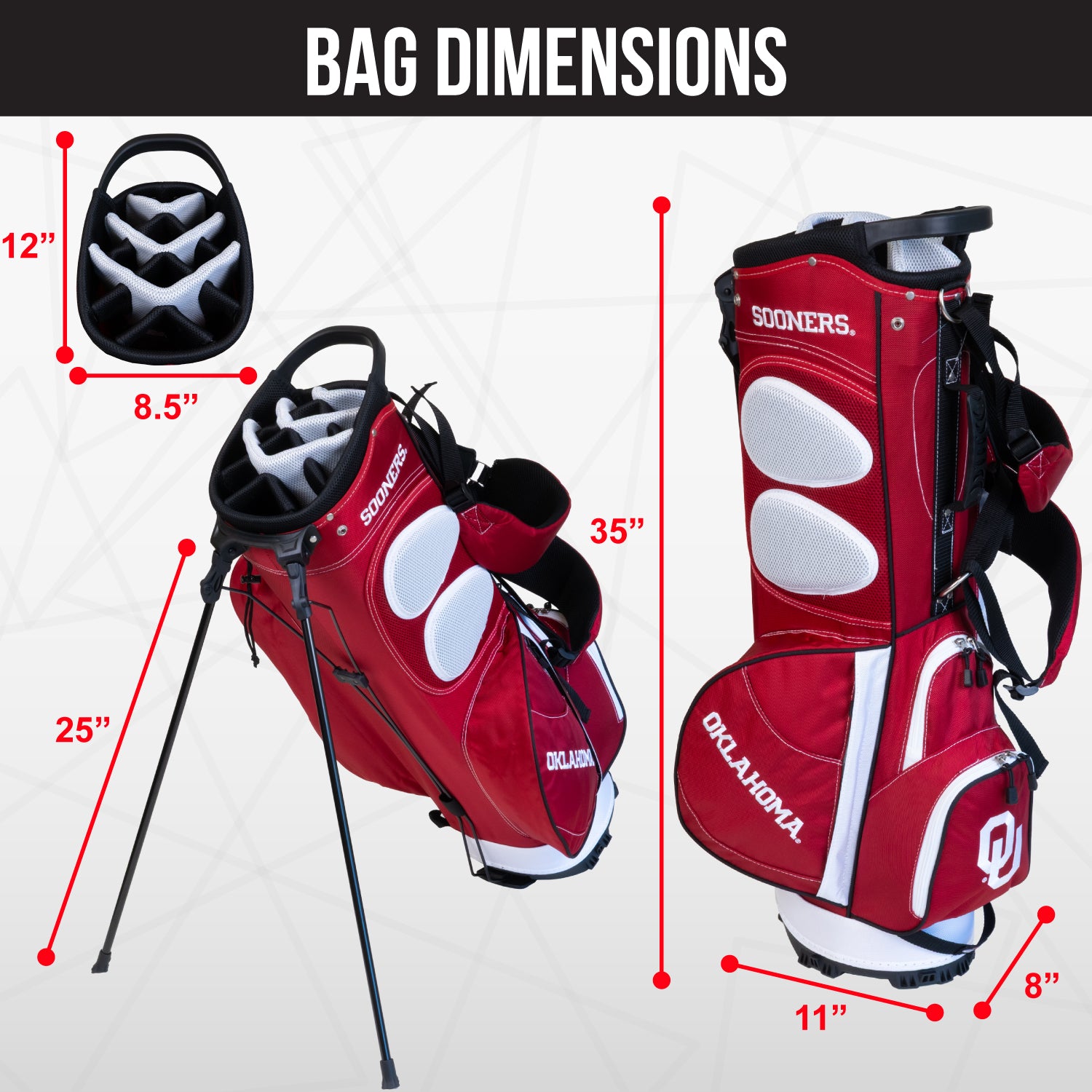 Oklahoma Sooners Fairway Stand Bag