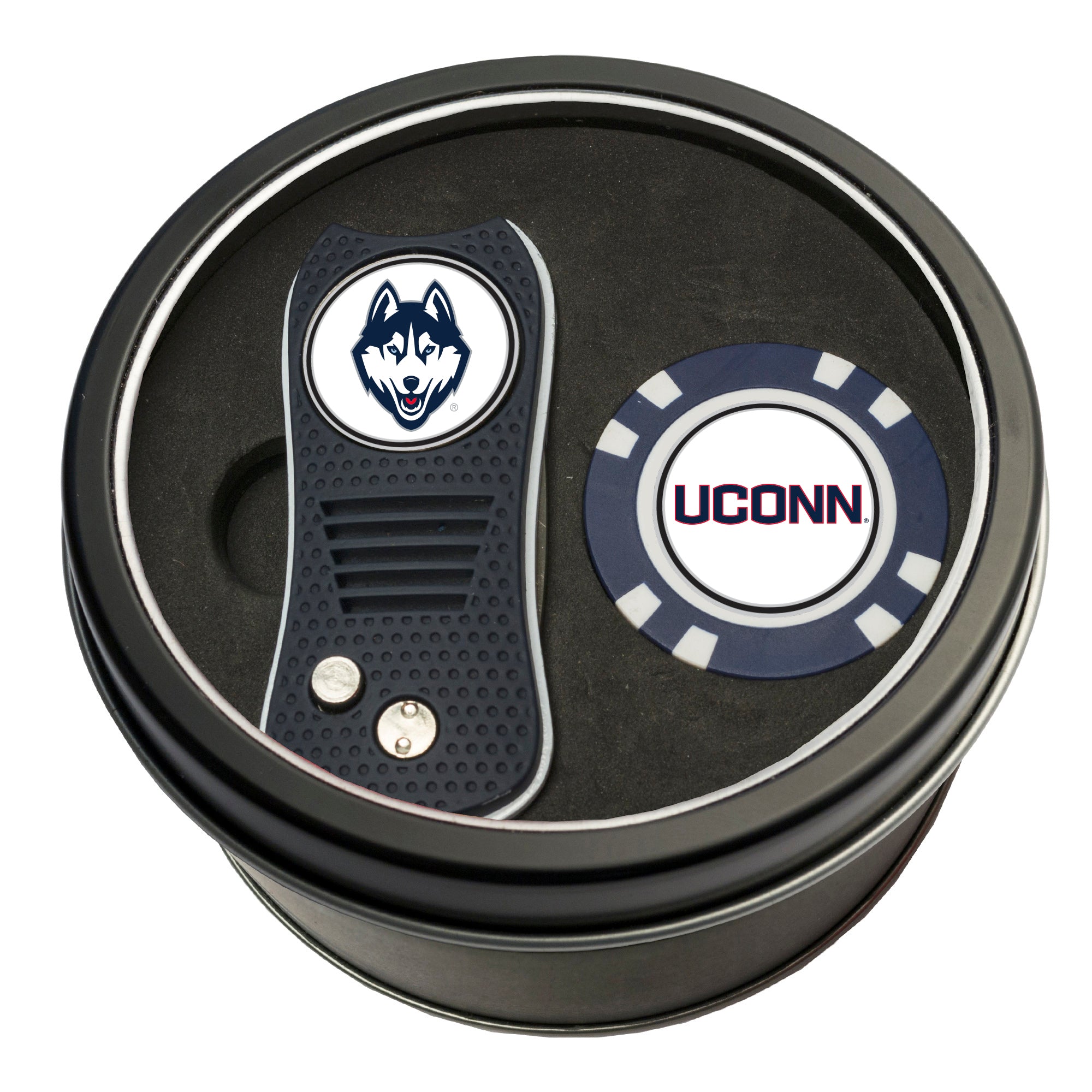 Connecticut Huskies Switchblade Switchblade + Golf Chip Tin Gift Set