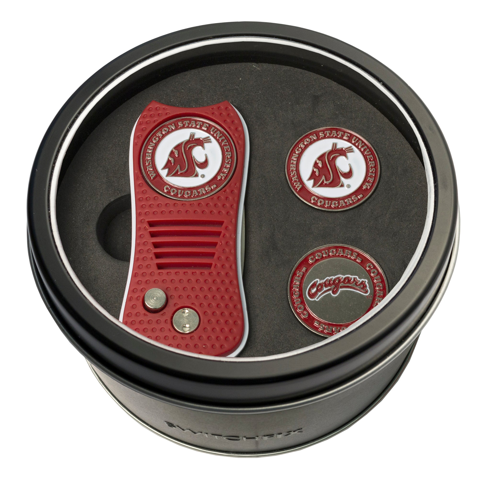 Washington State Cougars + 2 Ball Marker Tin Gift Set