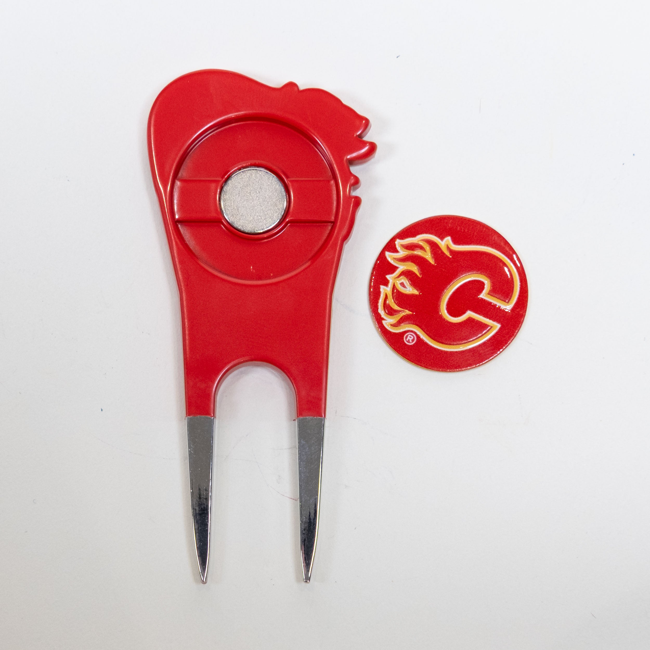 Calgary Flames Custom Shaped Divot Tool