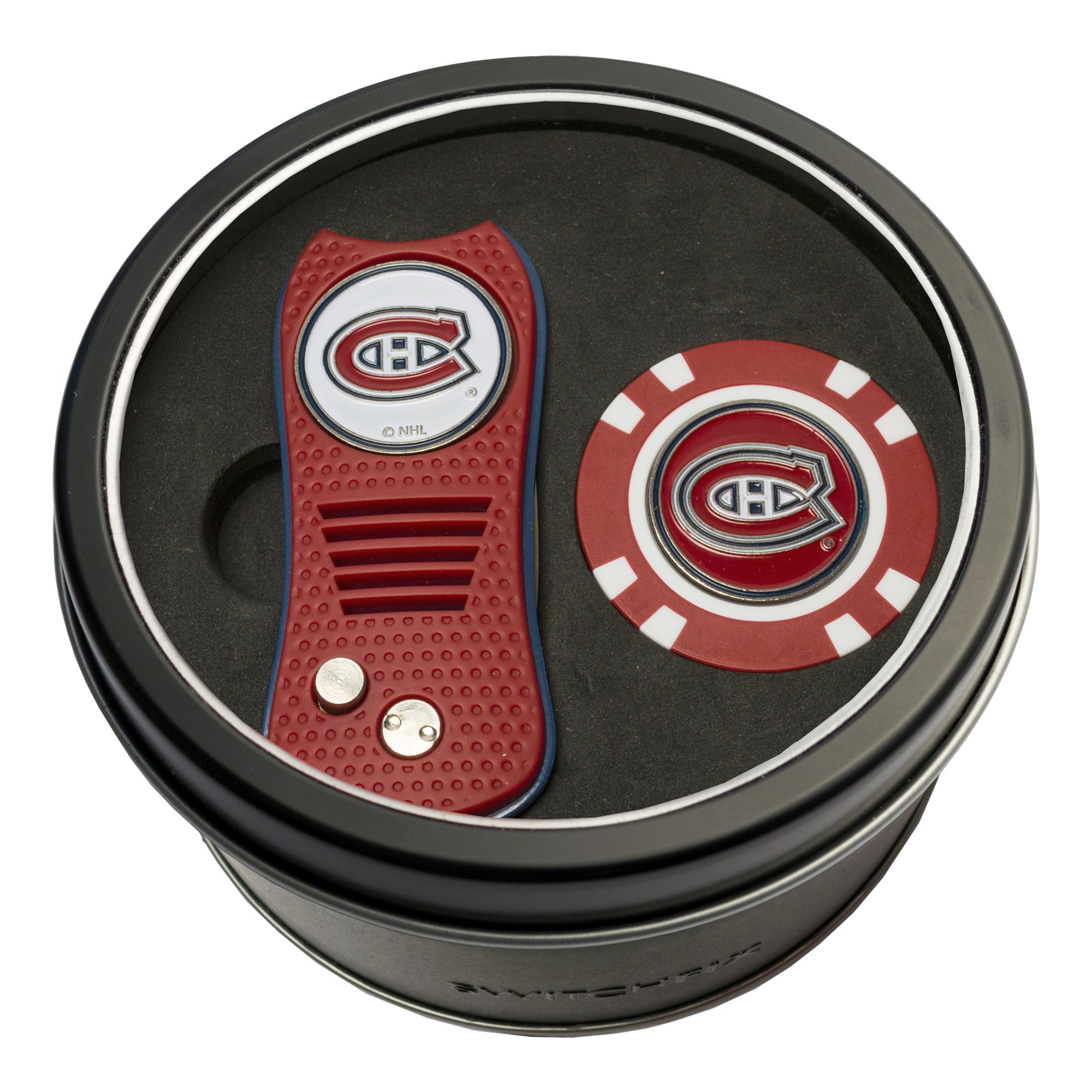 Montreal Canadiens Switchblade Divot Tool + Golf Chip Tin Gift Set