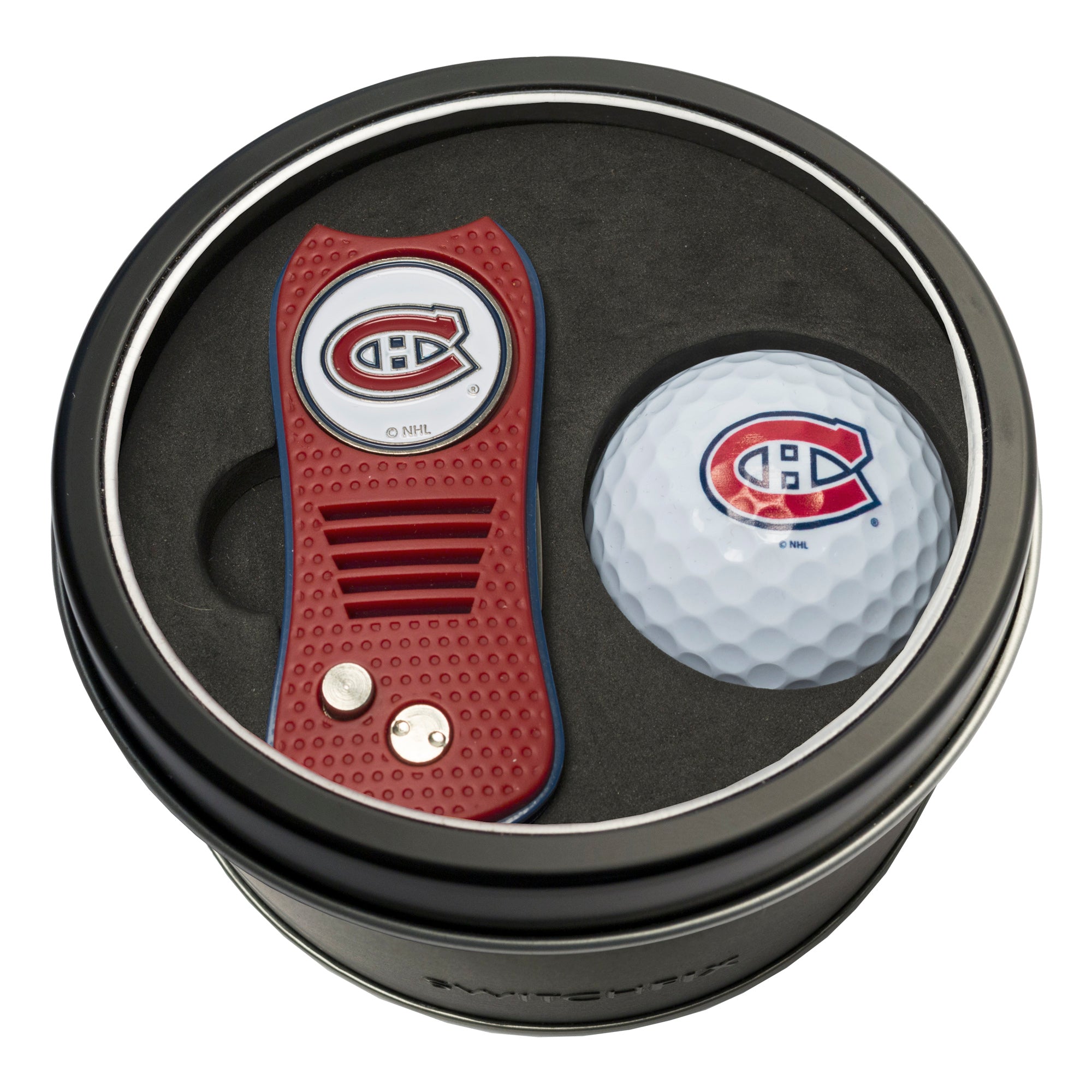 Montreal Canadiens Switchblade Divot Tool + Golf Ball Tin Gift Set