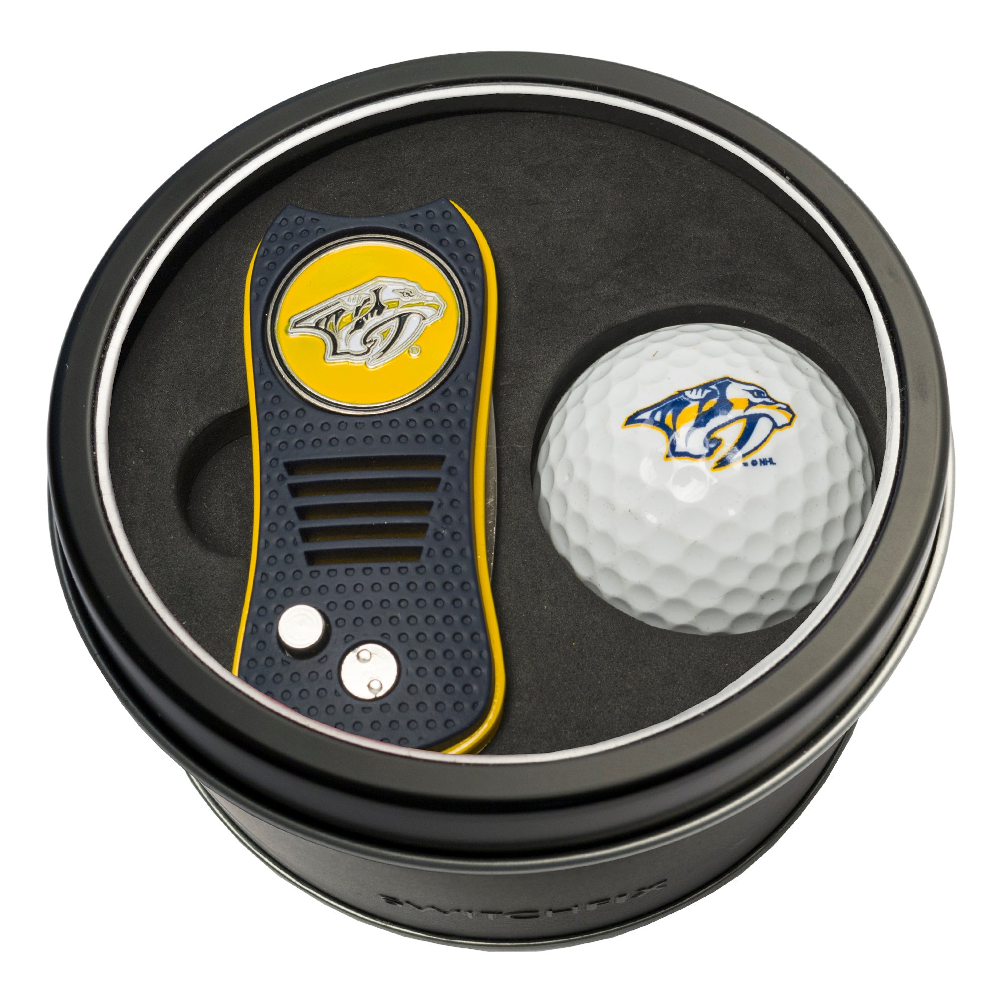 Nashville Predators Switchblade Divot Tool + Golf Ball Tin Gift Set