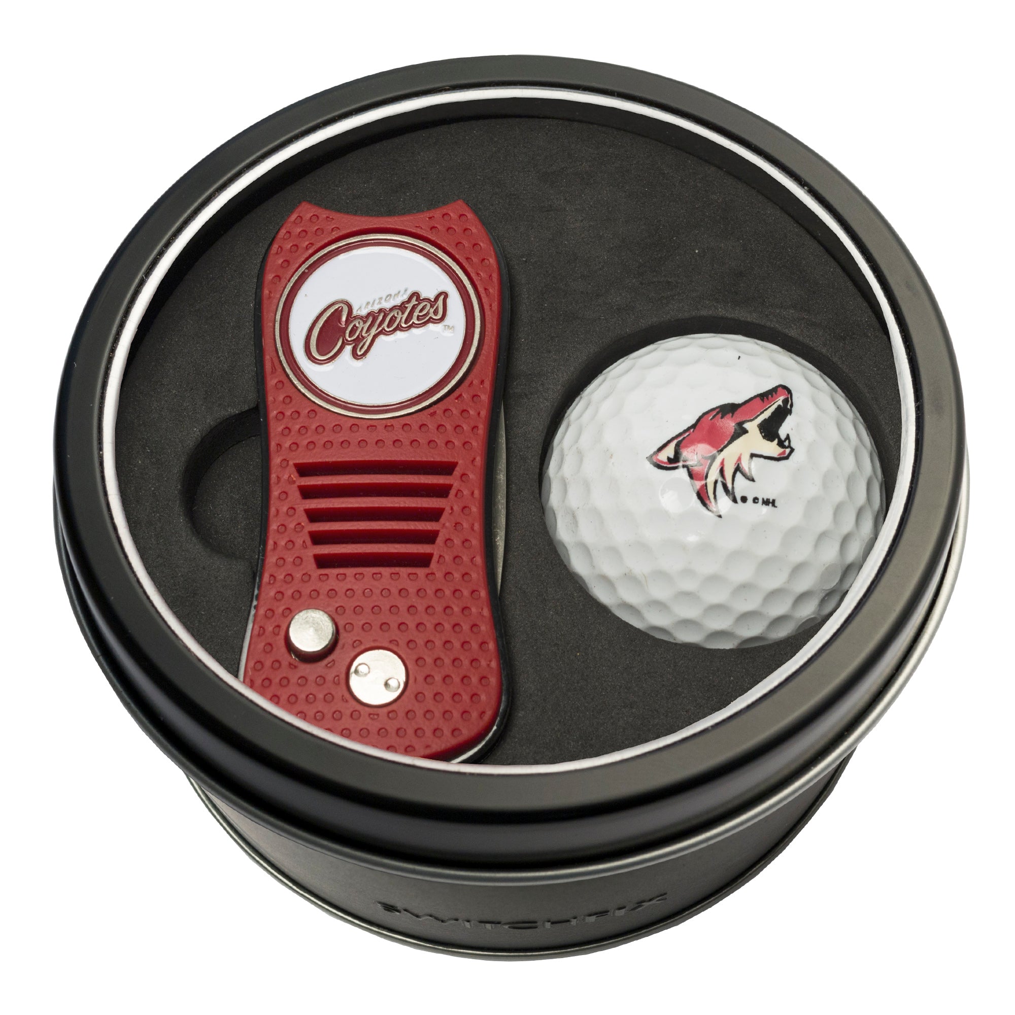 Arizona Coyotes Switchblade Divot Tool + Golf Ball Tin Gift Set
