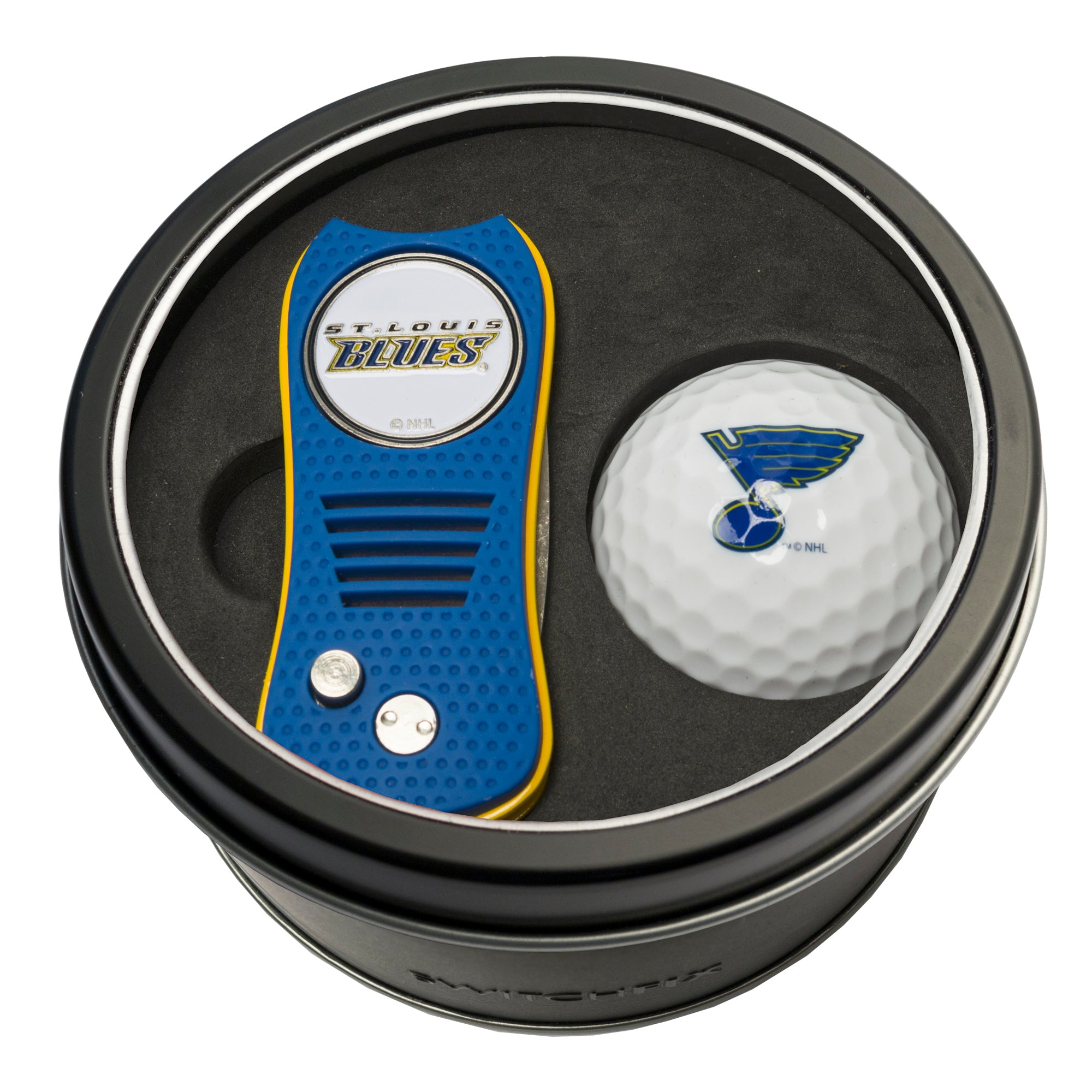 St. Louis Blues Switchblade Divot Tool + Golf Ball Tin Gift Set