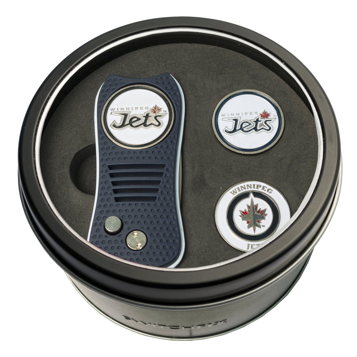 Winnipeg Jets Switchblade Divot Tool + 2 Ball Marker Tin Gift Set ...