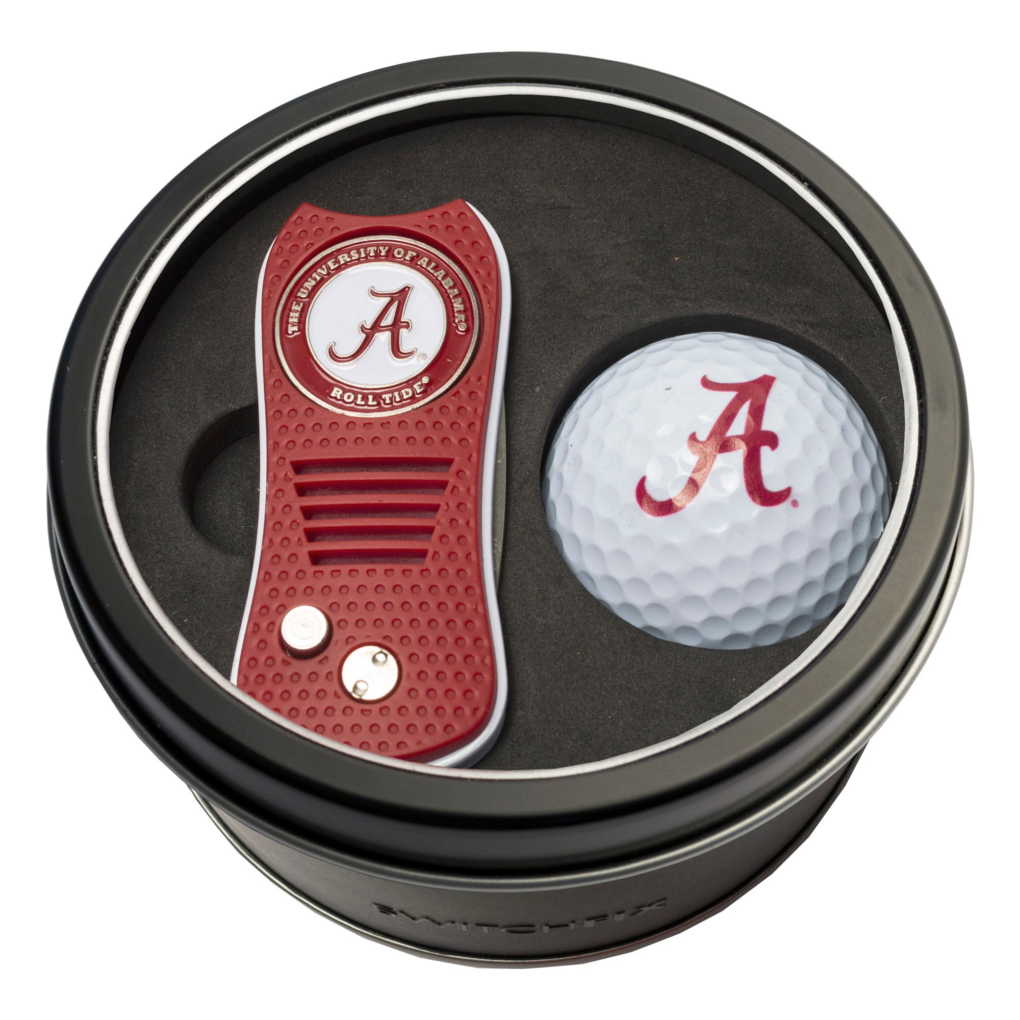 Alabama Crimson Tide Switchblade Divot Tool + Golf Ball Tin Gift Set