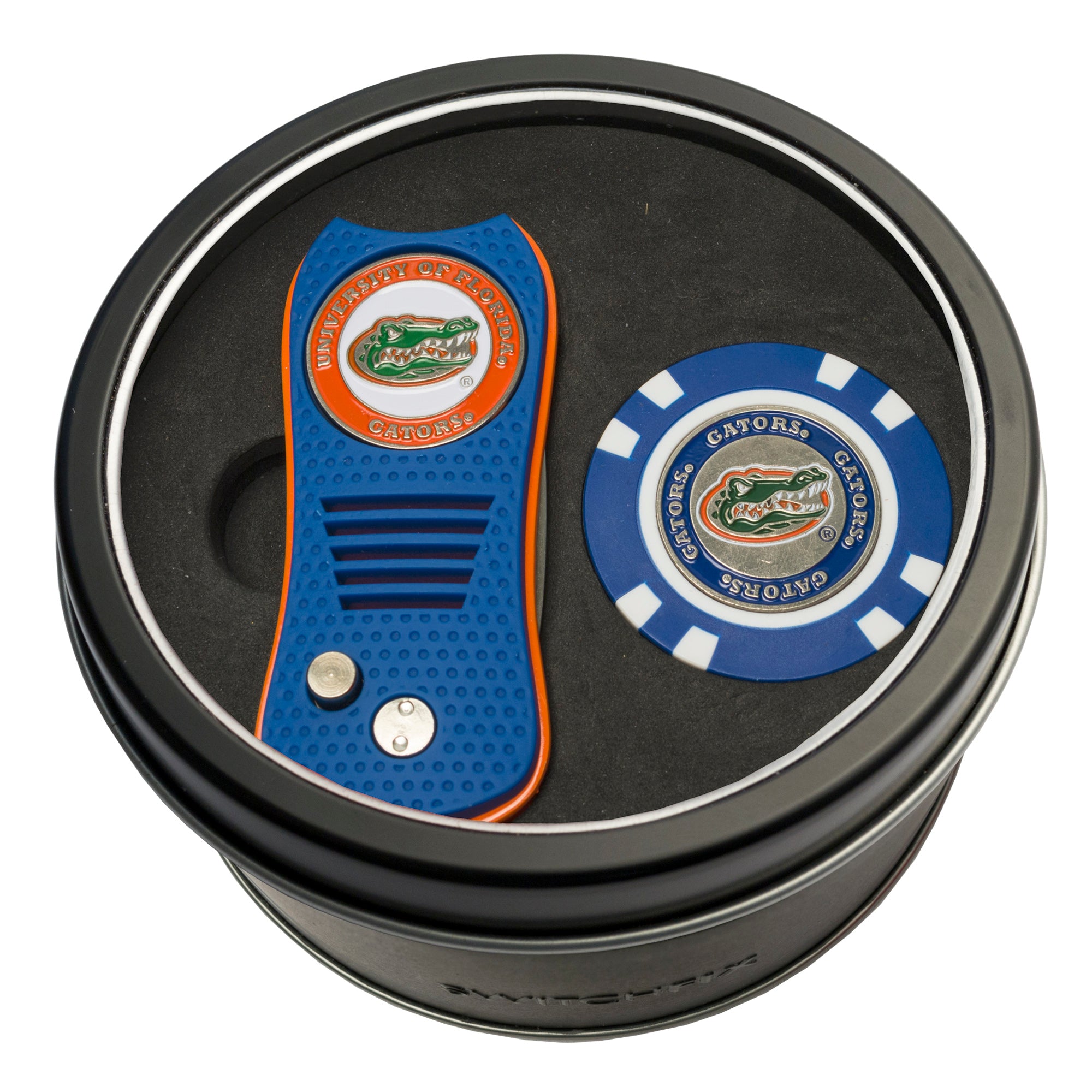 Florida Gators Switchblade Divot Tool + Golf Chip Tin Gift Set