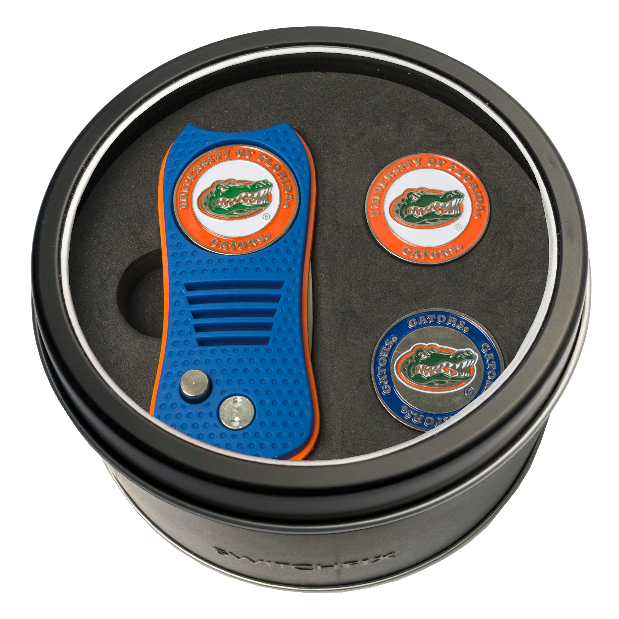 Florida Gators Switchblade Divot Tool + 2 Ball Marker Tin Gift Set