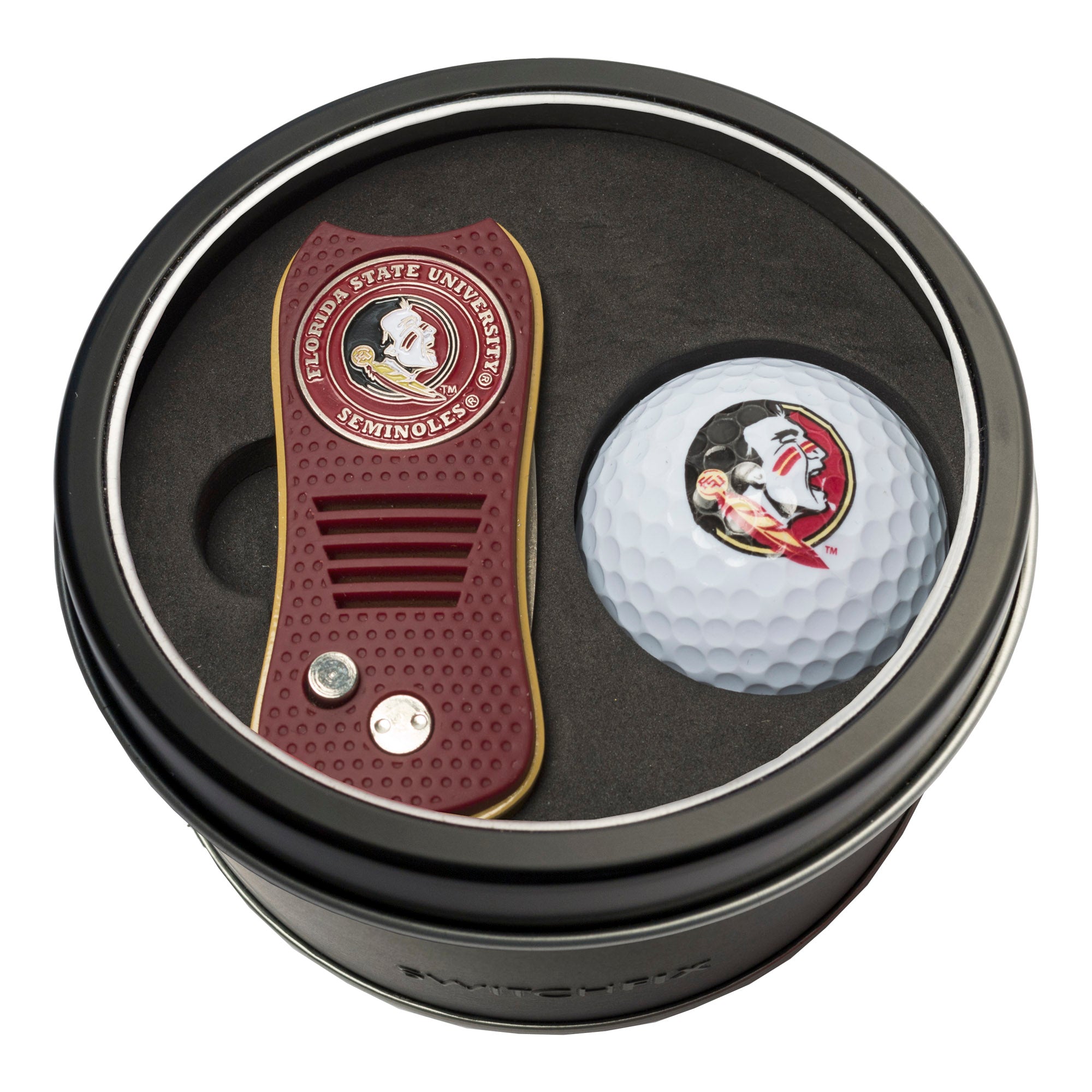 Florida State Seminoles Switchblade Divot Tool + Golf Ball Tin Gift Set