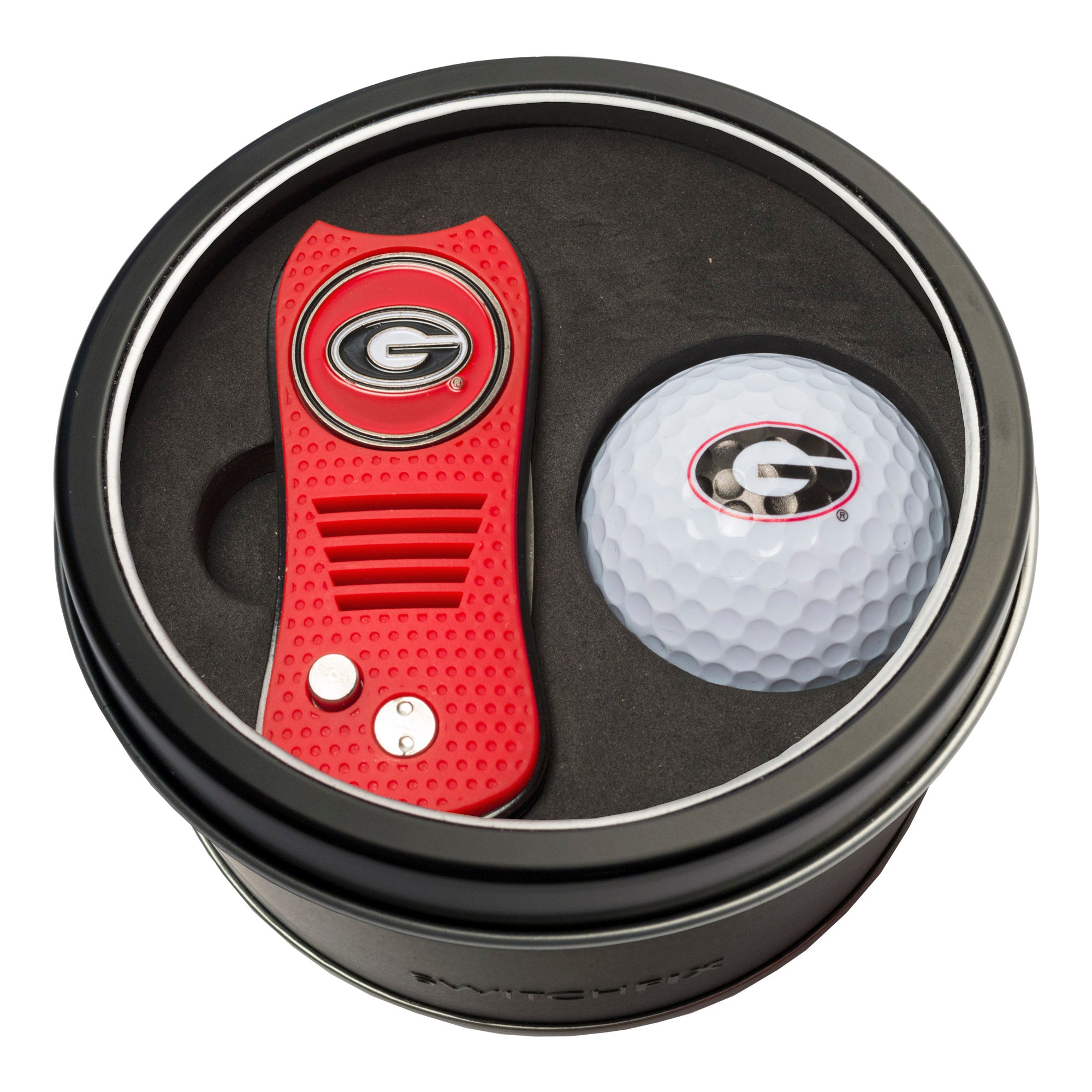 Georgia Bulldogs Switchblade Divot Tool + Golf Ball Tin Gift Set