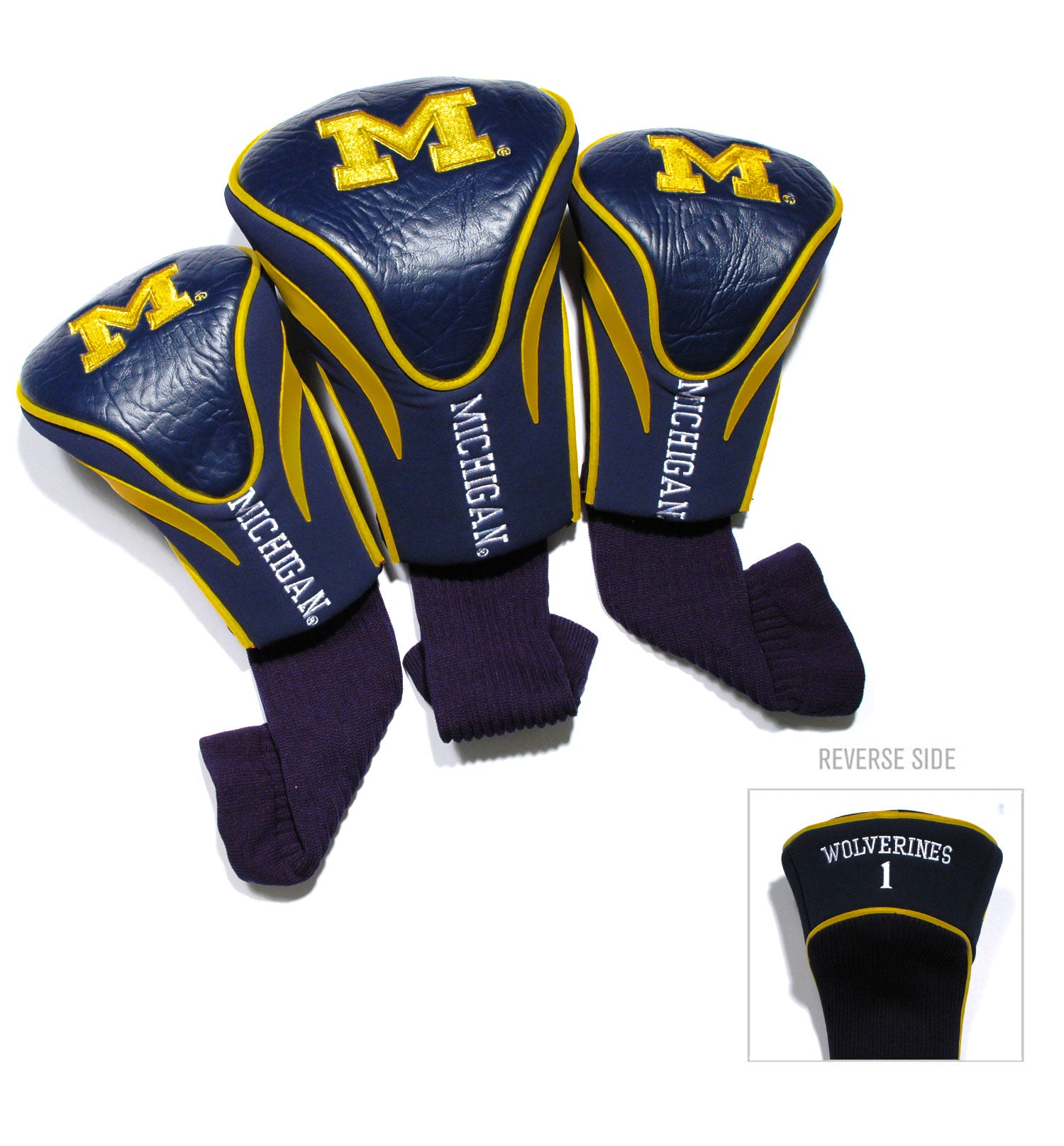 Michigan Wolverines 3 Pack Contour Sock Headcovers