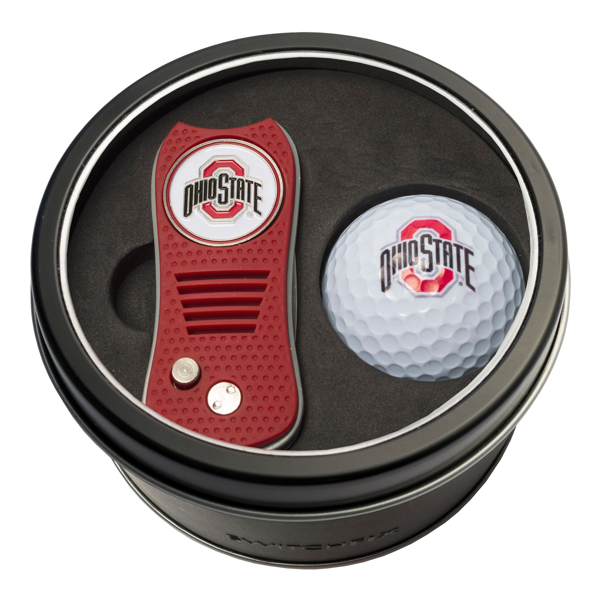 Ohio State Buckeyes Switchblade Divot Tool + Golf Ball Tin Gift Set