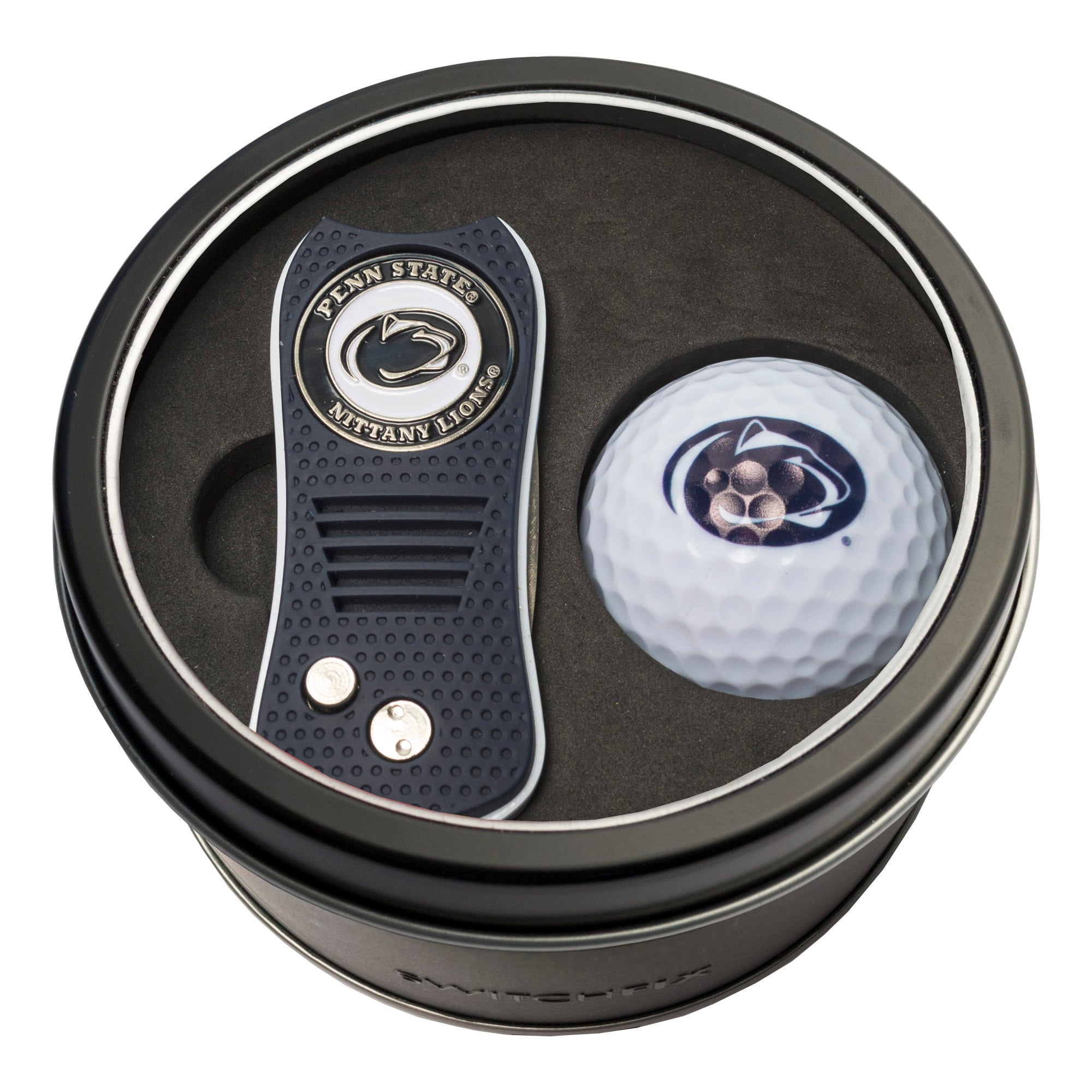 Penn State Nittany Lions Switchblade Divot Tool + Golf Ball Tin Gift Set