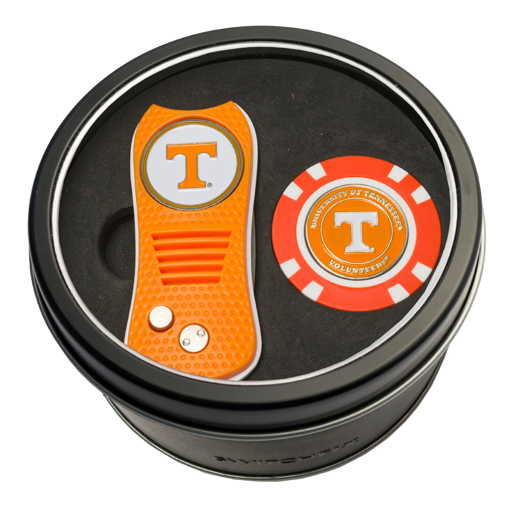Tennessee Volunteers Switchblade Divot Tool + Golf Chip Tin Gift Set