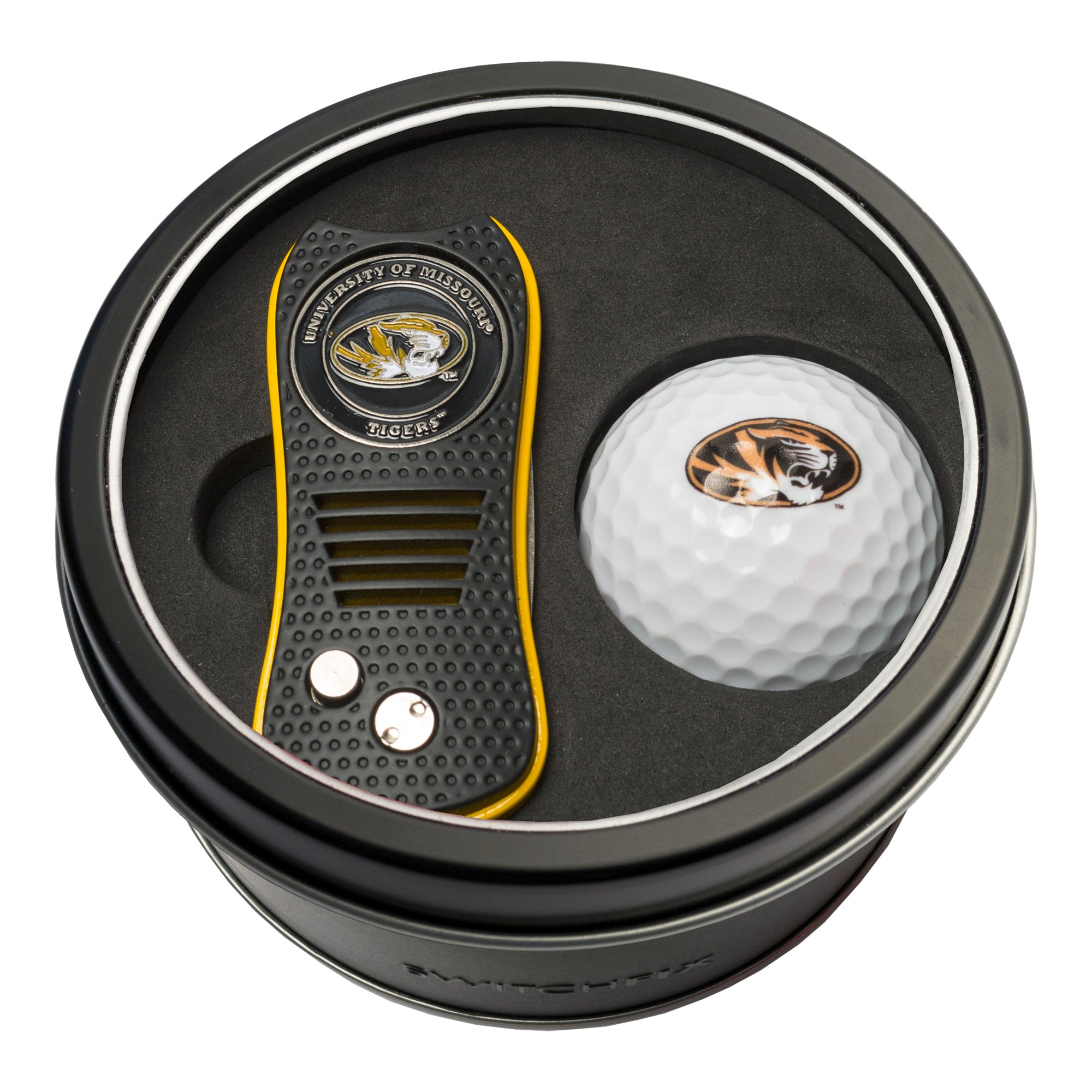 Missouri Tigers Switchblade Divot Tool + Golf Ball Tin Gift Set