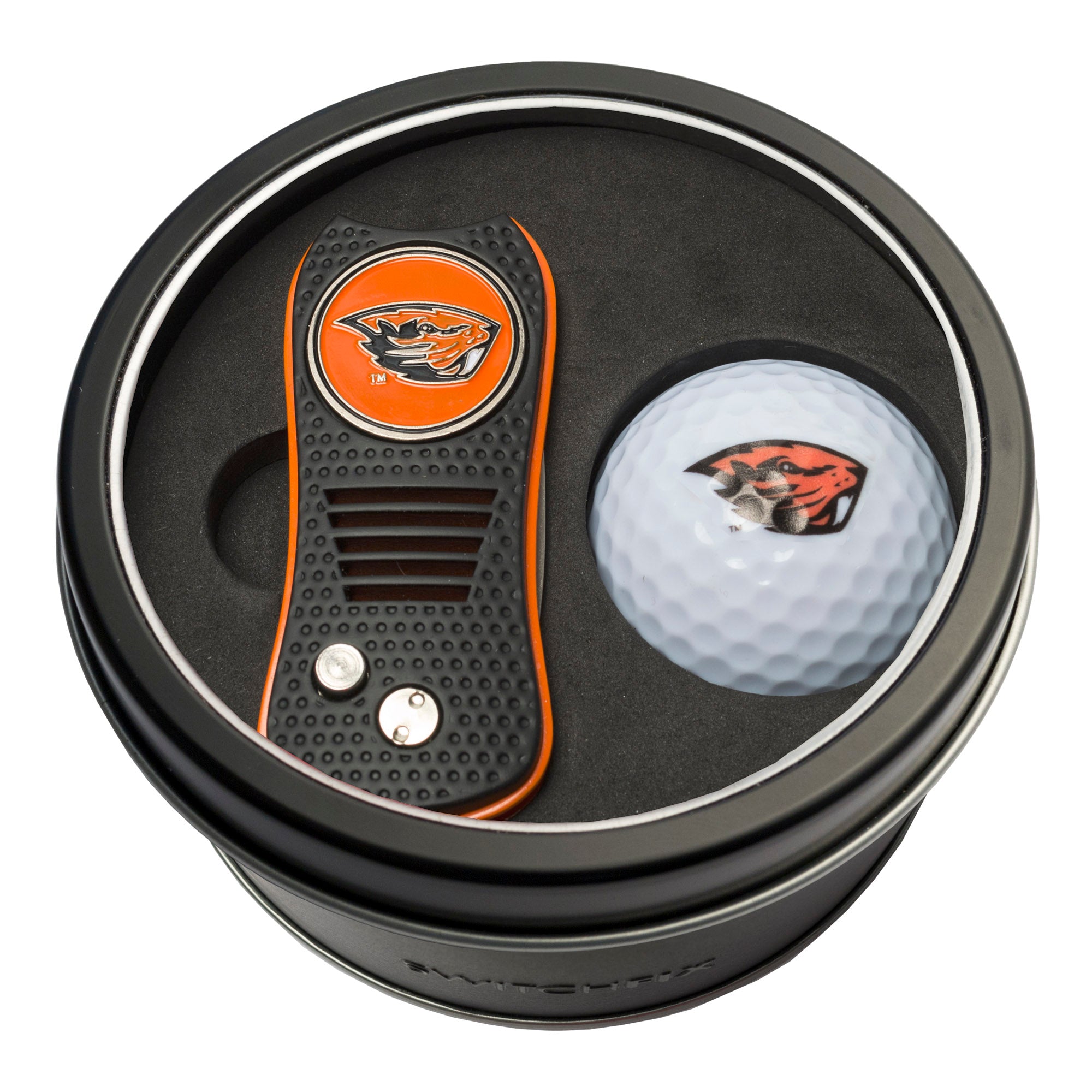 Oregon State Beavers Switchblade Divot Tool + Golf Ball Tin Gift Set