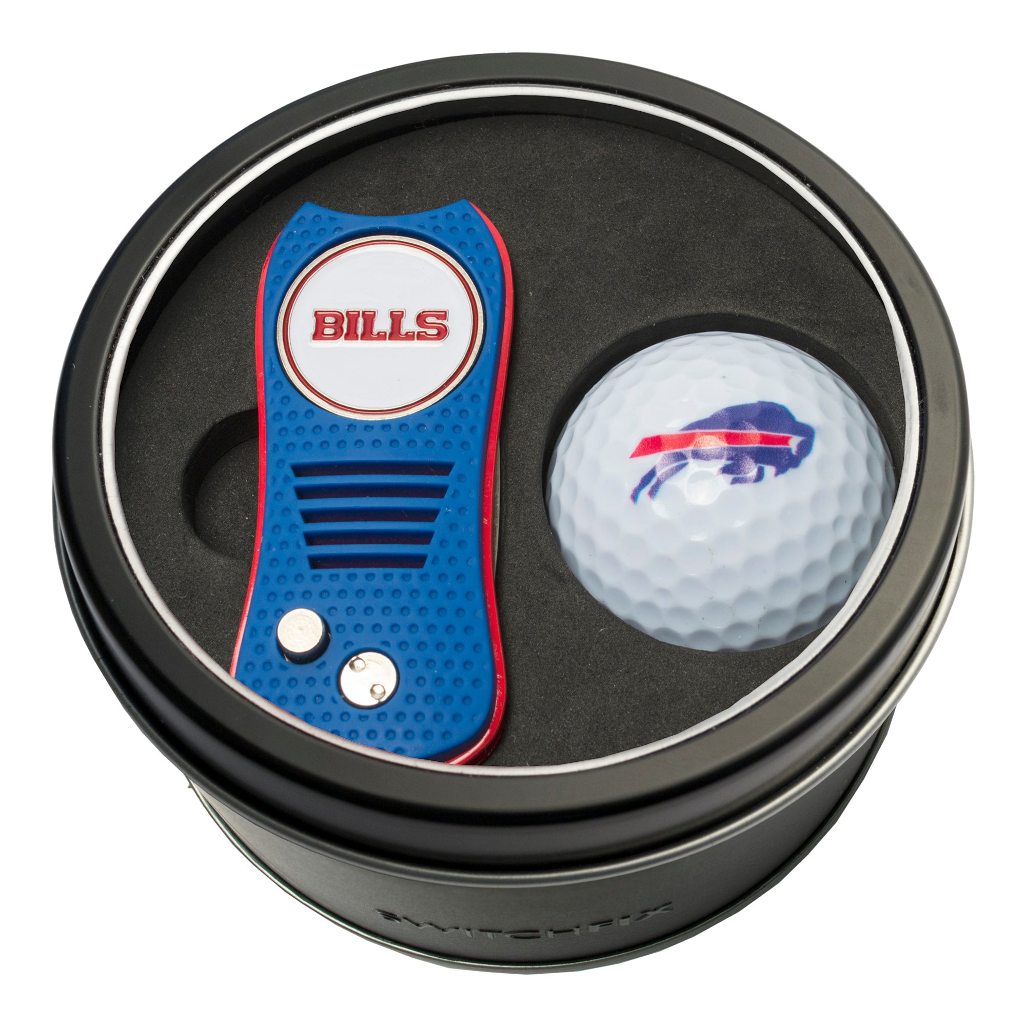 Buffalo Bills Switchblade Divot Tool + Golf Ball Tin Gift Set