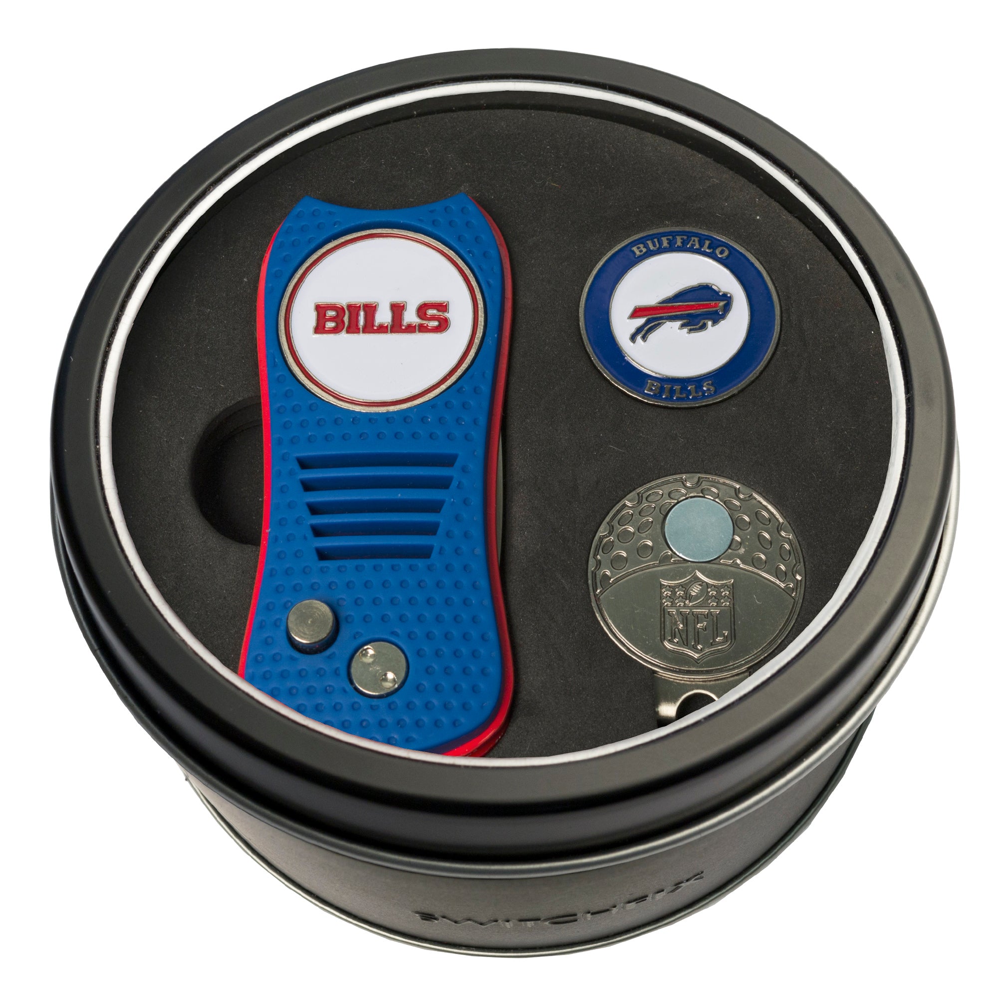 Buffalo Bills Switchblade Divot Tool + Cap Clip + Ball Marker Tin Gift ...