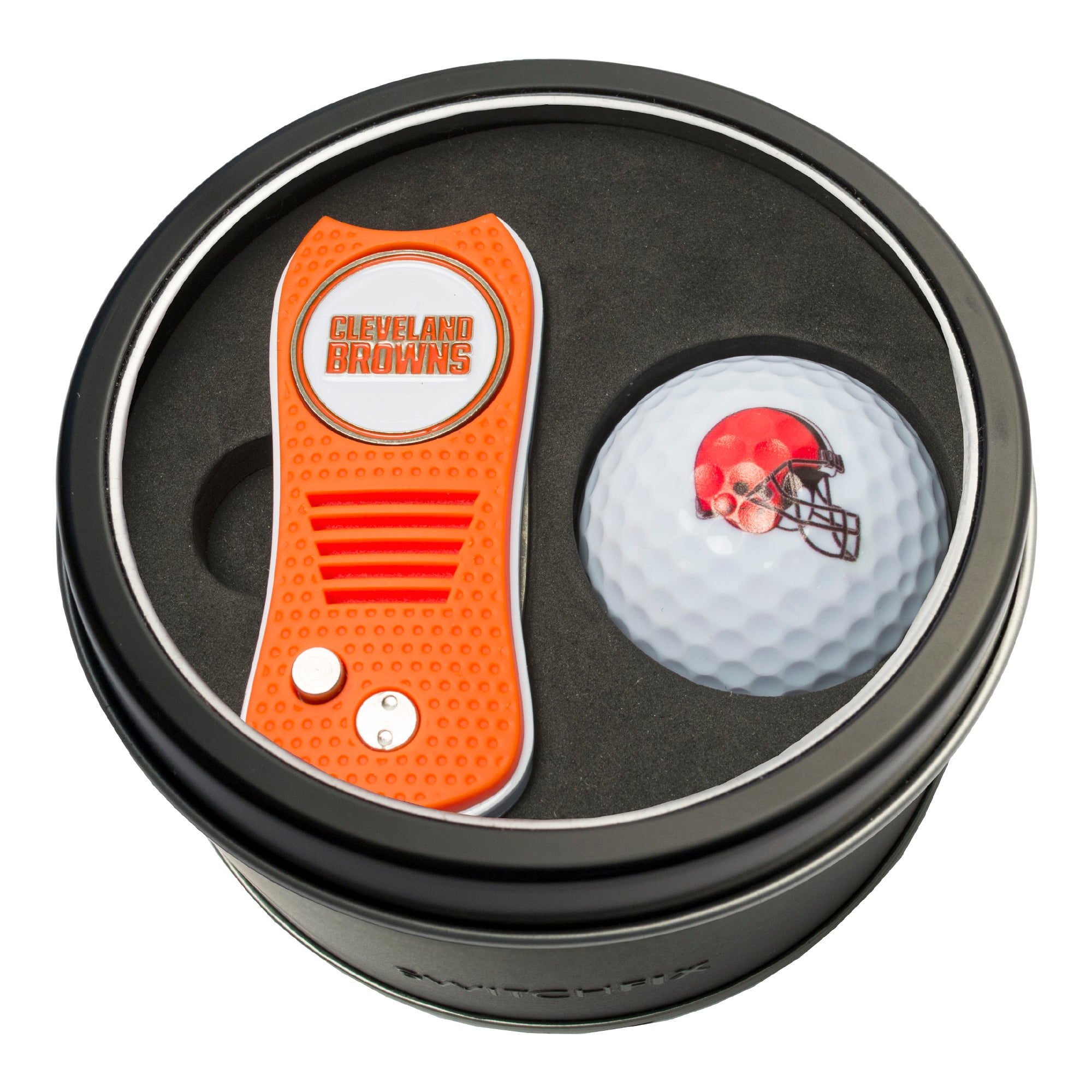 Cleveland Browns Switchblade Divot Tool + Golf Ball Tin Gift Set