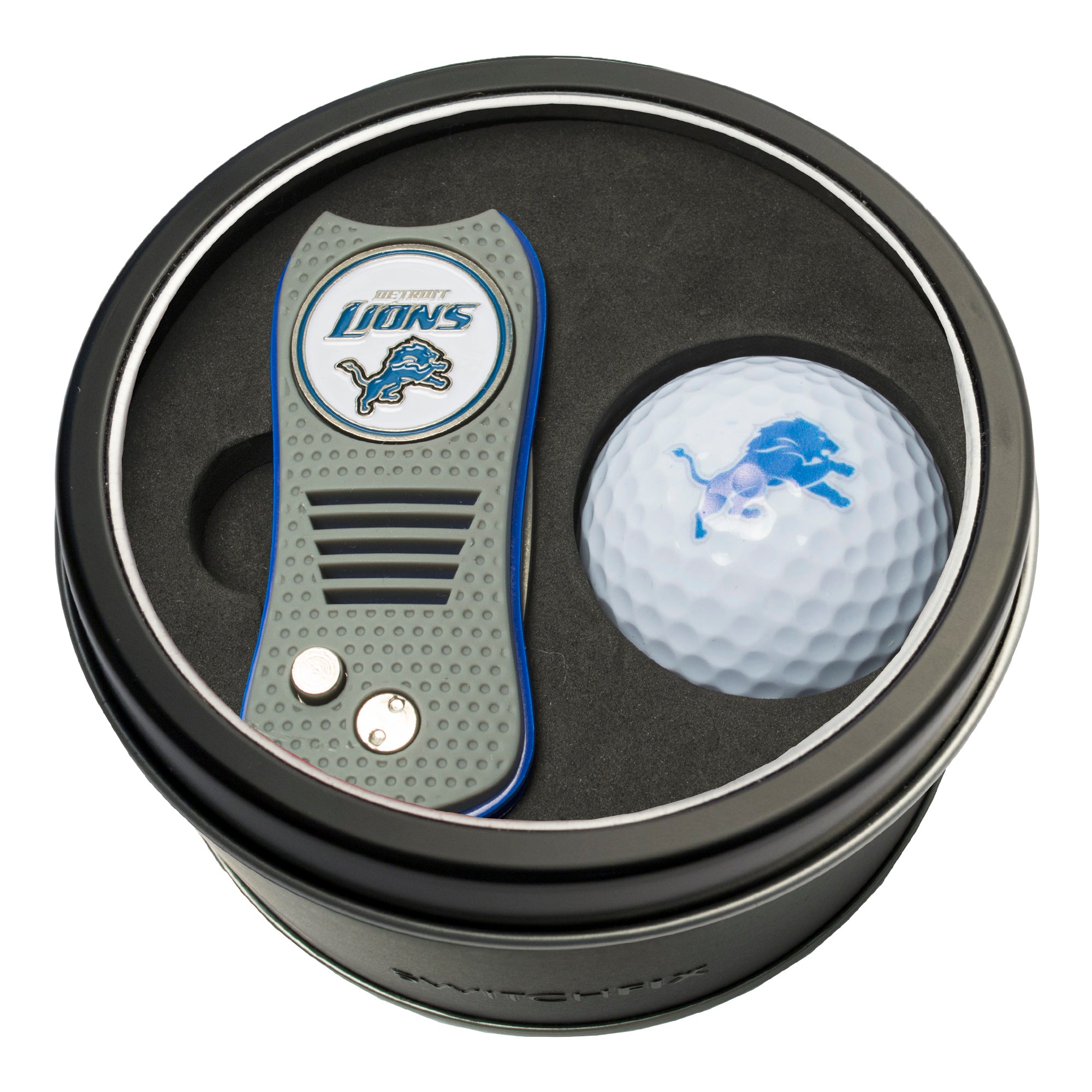 Detroit Lions Switchblade Divot Tool + Golf Ball Tin Gift Set