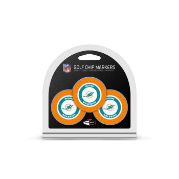 Miami Dolphins 3 Pack Golf Chip Ball Markers