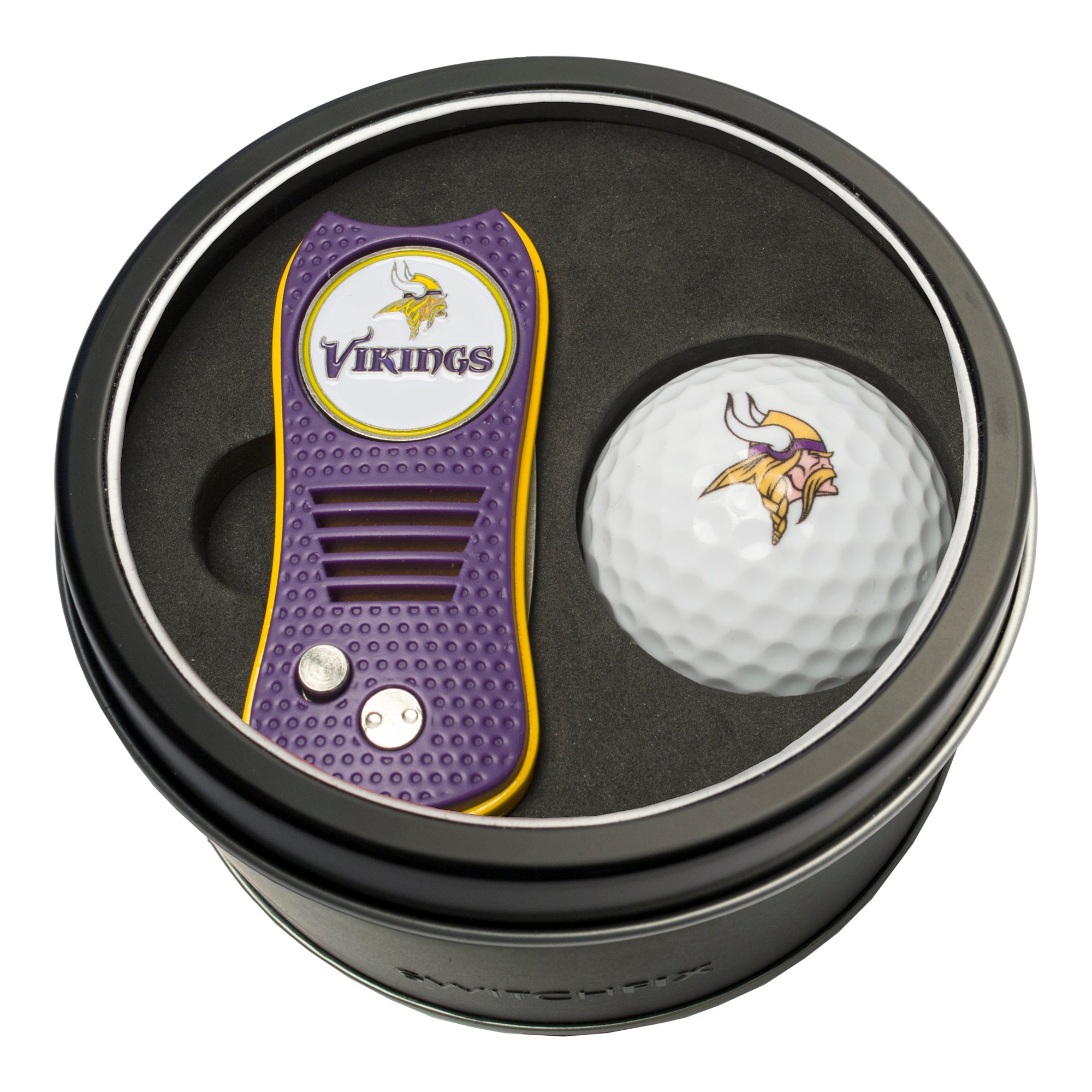 Minnesota Vikings Switchblade Divot Tool + Golf Ball Tin Gift Set
