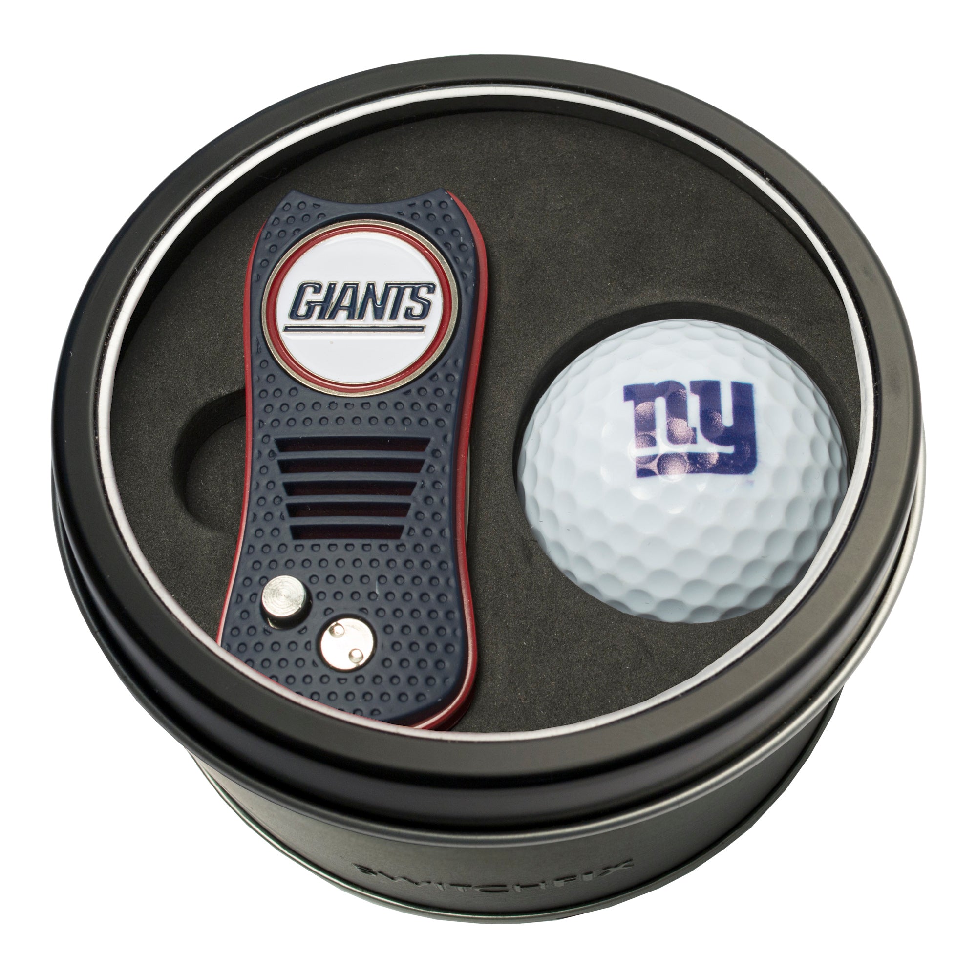 New York Giants Switchblade Divot Tool + Golf Ball Tin Gift Set