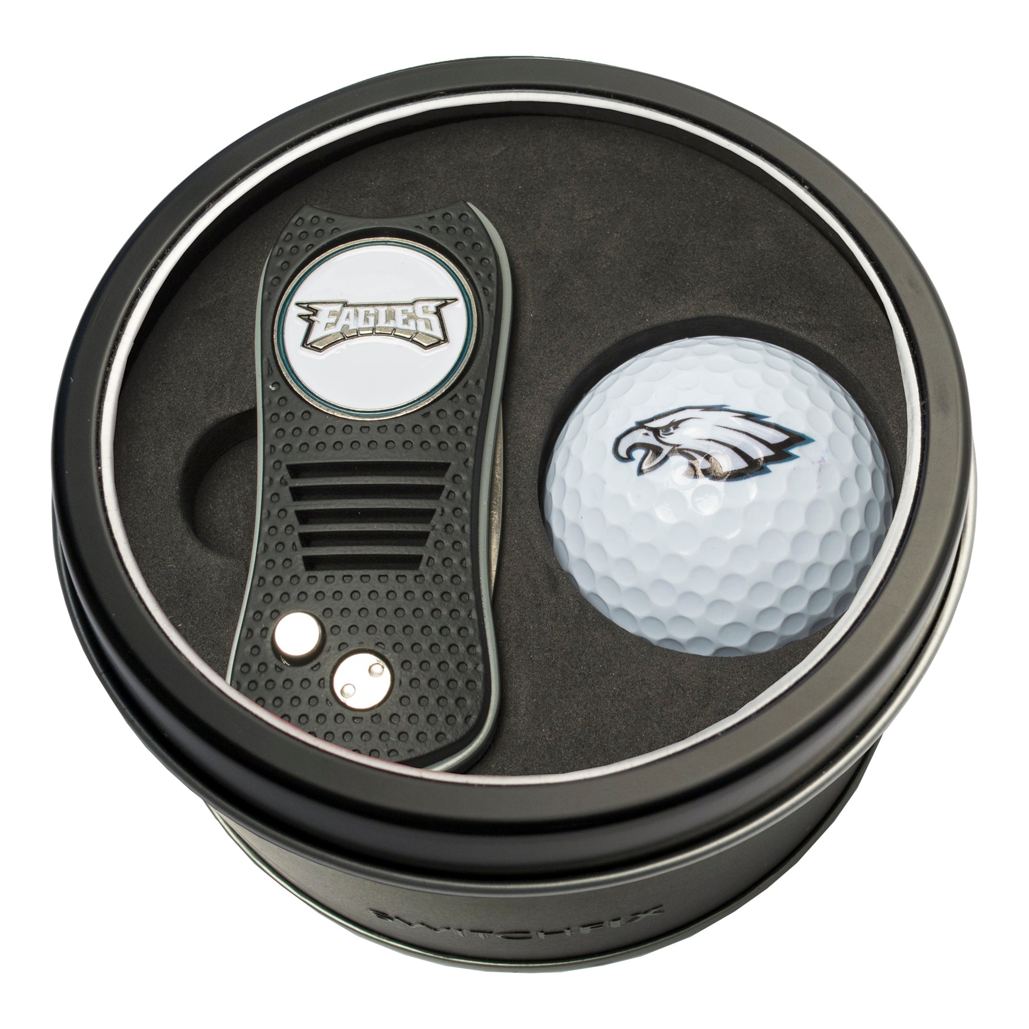 Philadelphia Eagles Switchblade Divot Tool + Golf Ball Tin Gift Set
