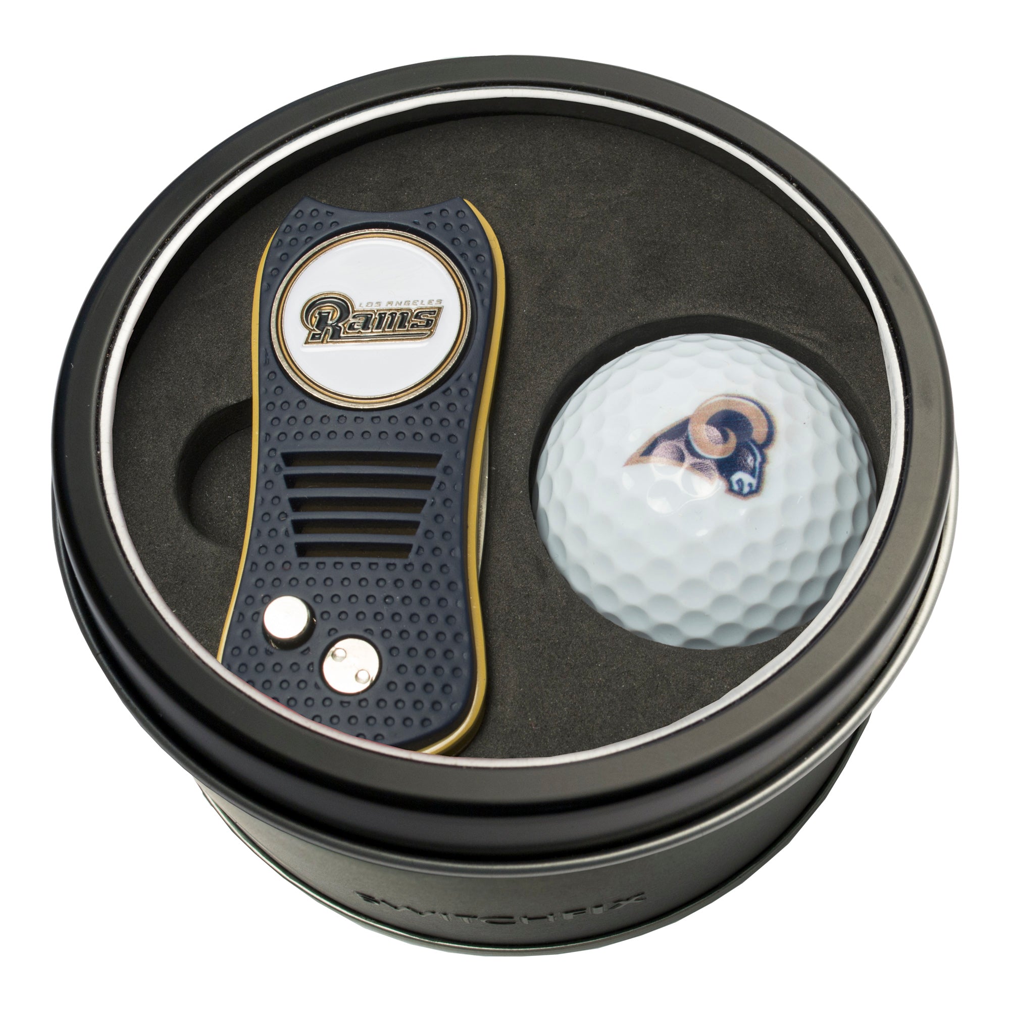 Los Angeles Rams Switchblade Divot Tool + Golf Ball Tin Gift Set