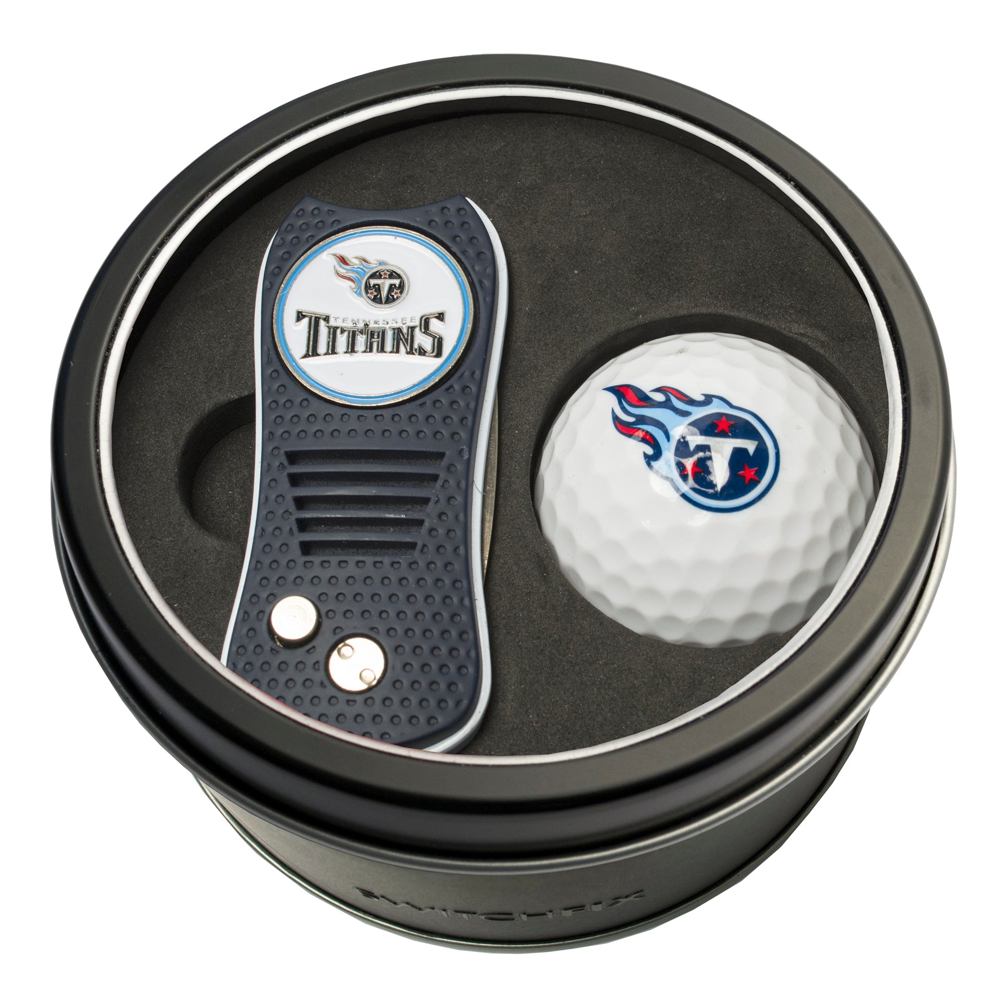 Tennessee Titans Switchblade Divot Tool + Golf Ball Tin Gift Set