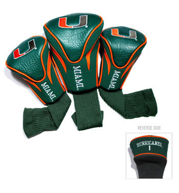 Miami Hurricanes 3 Pack Contour Sock Headcovers