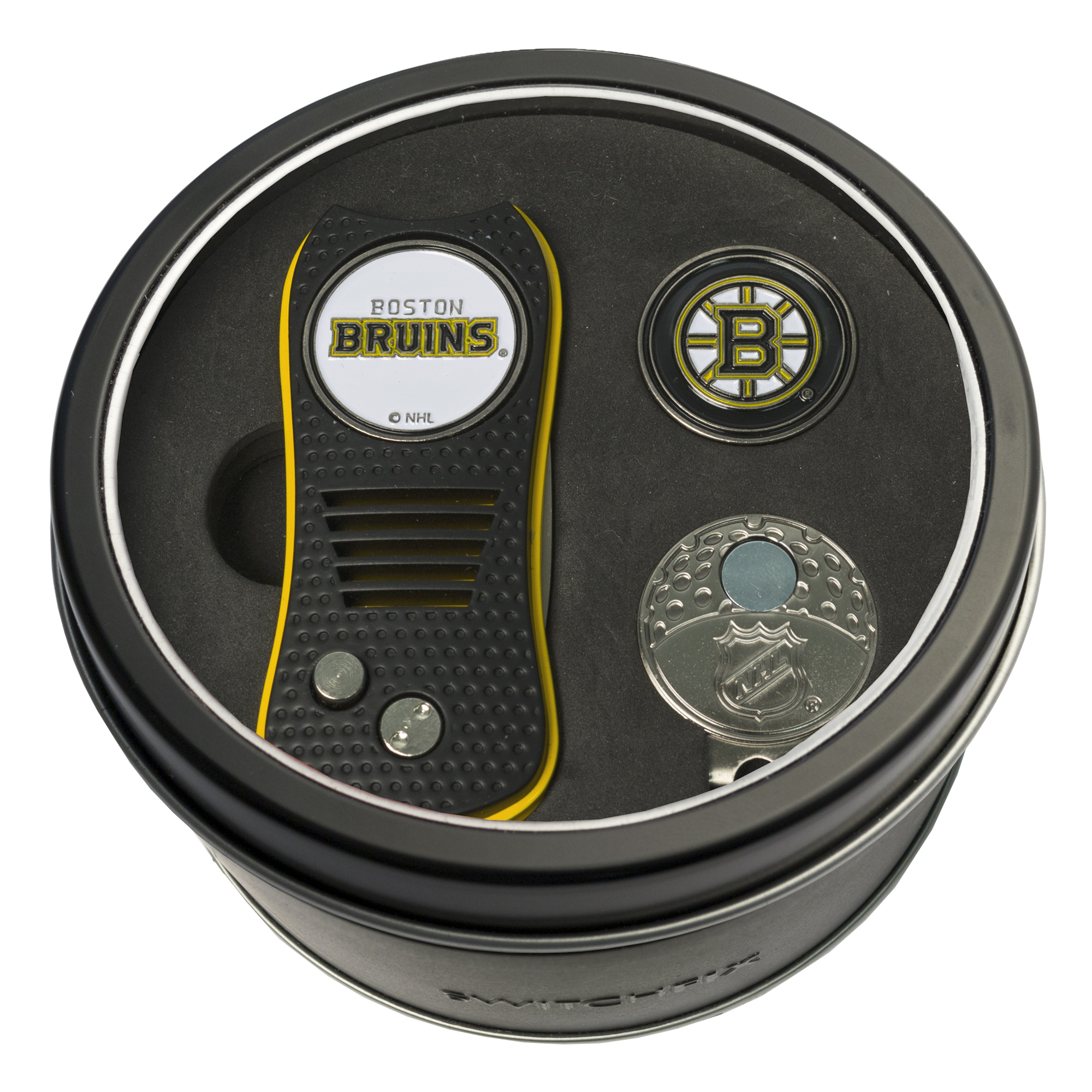 Boston Bruins Switchfix + Cap Clip + Ball Marker Tin Gift Set