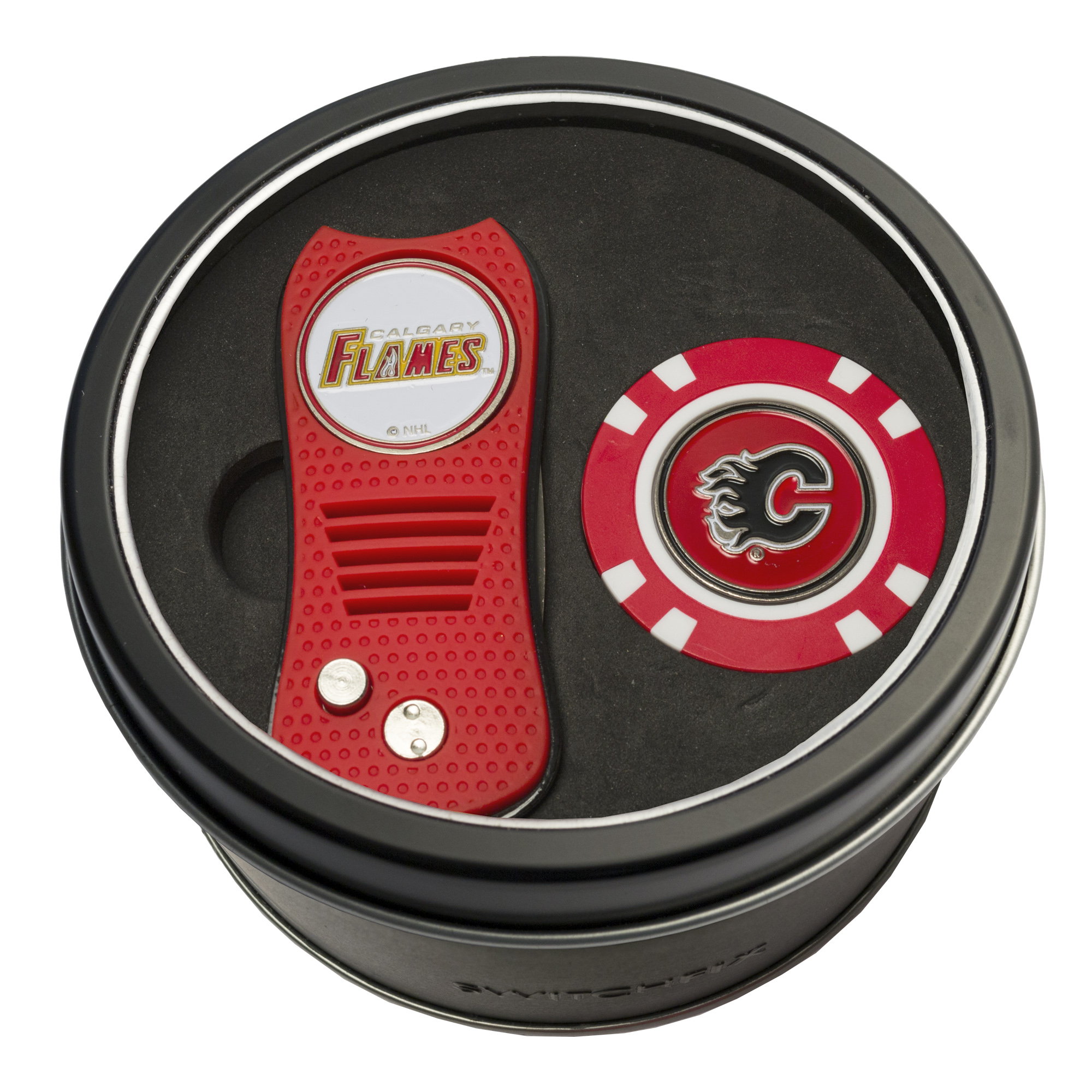 Calgary Flames Switchfix + Golf Chip Tin Gift Set