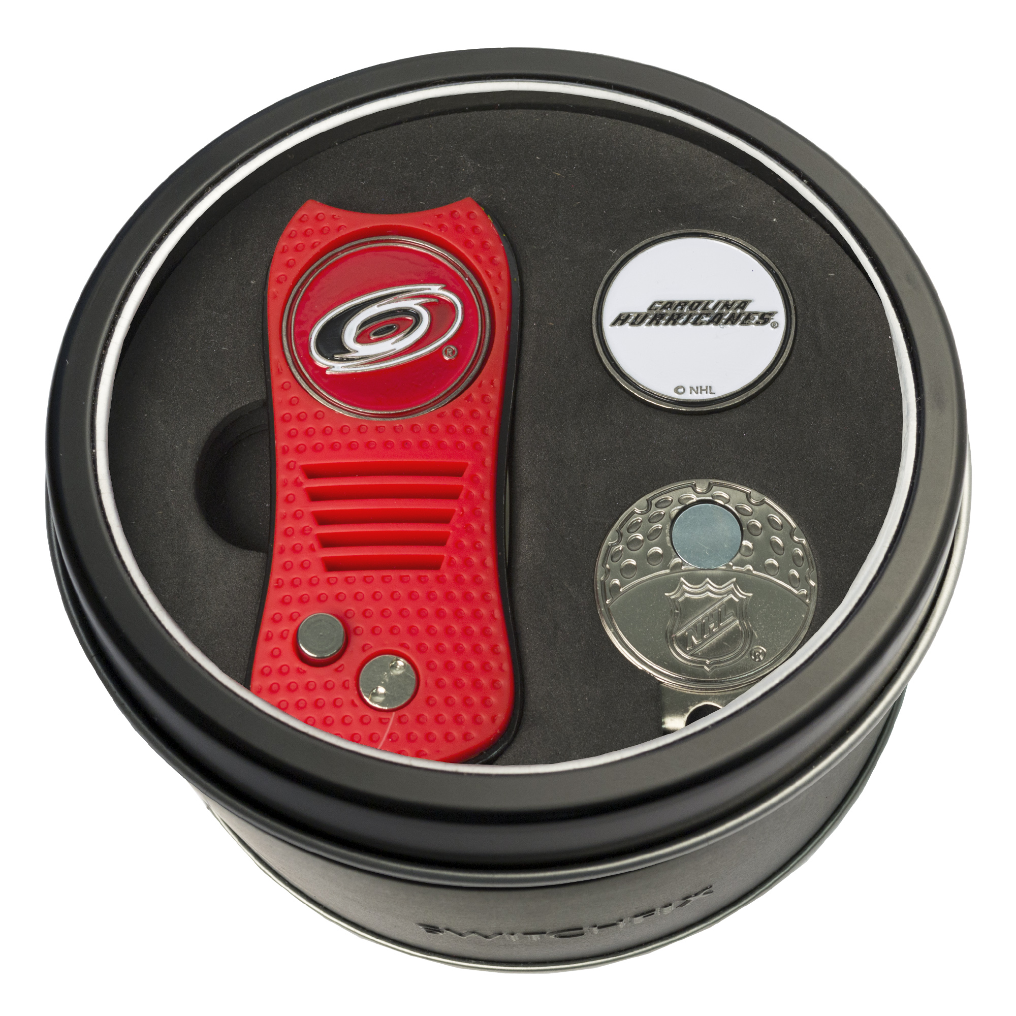 Carolina Hurricanes Switchfix + Cap Clip + Ball Marker Tin Gift Set