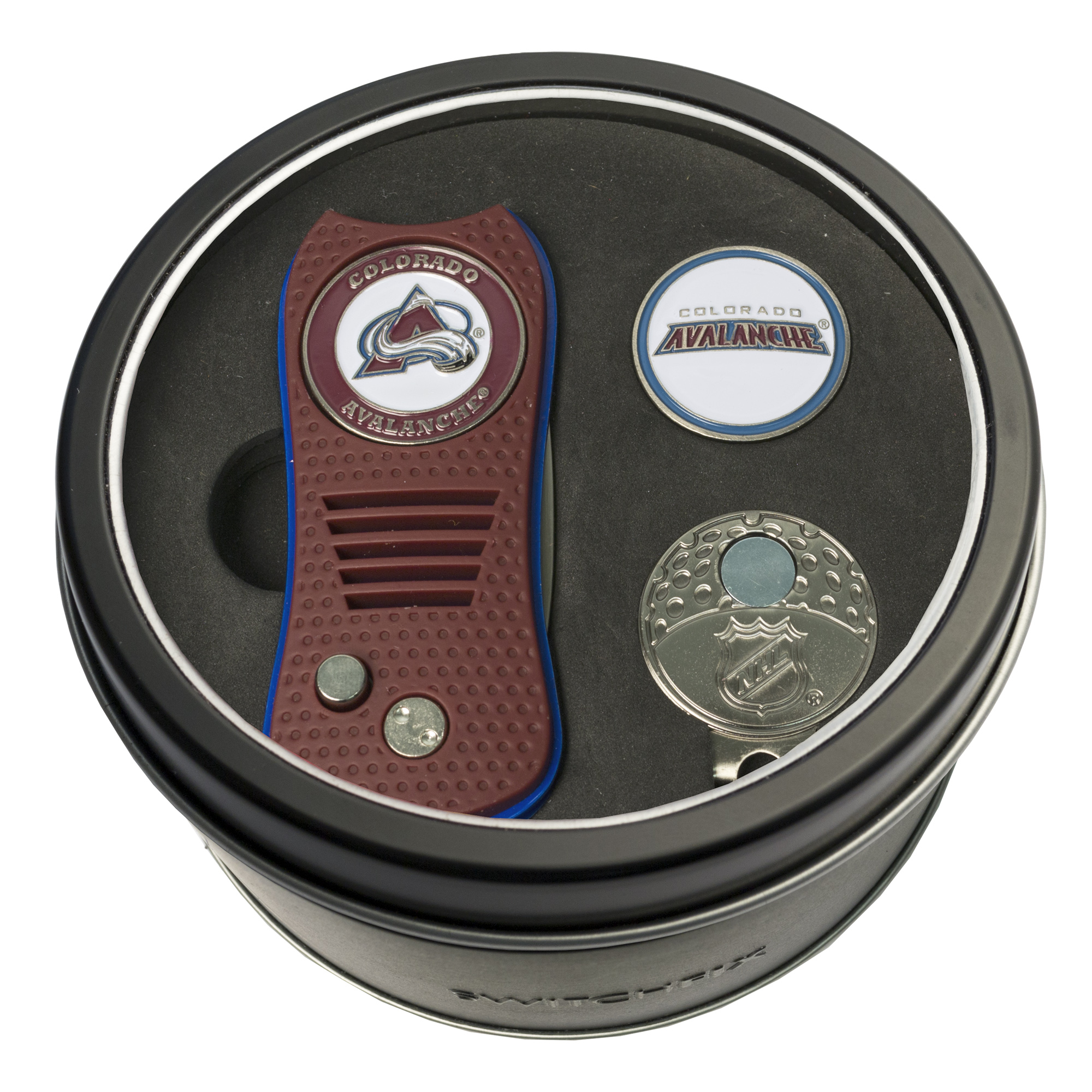 Colorado Avalanche Switchfix + Cap Clip + Ball Marker Tin Gift Set