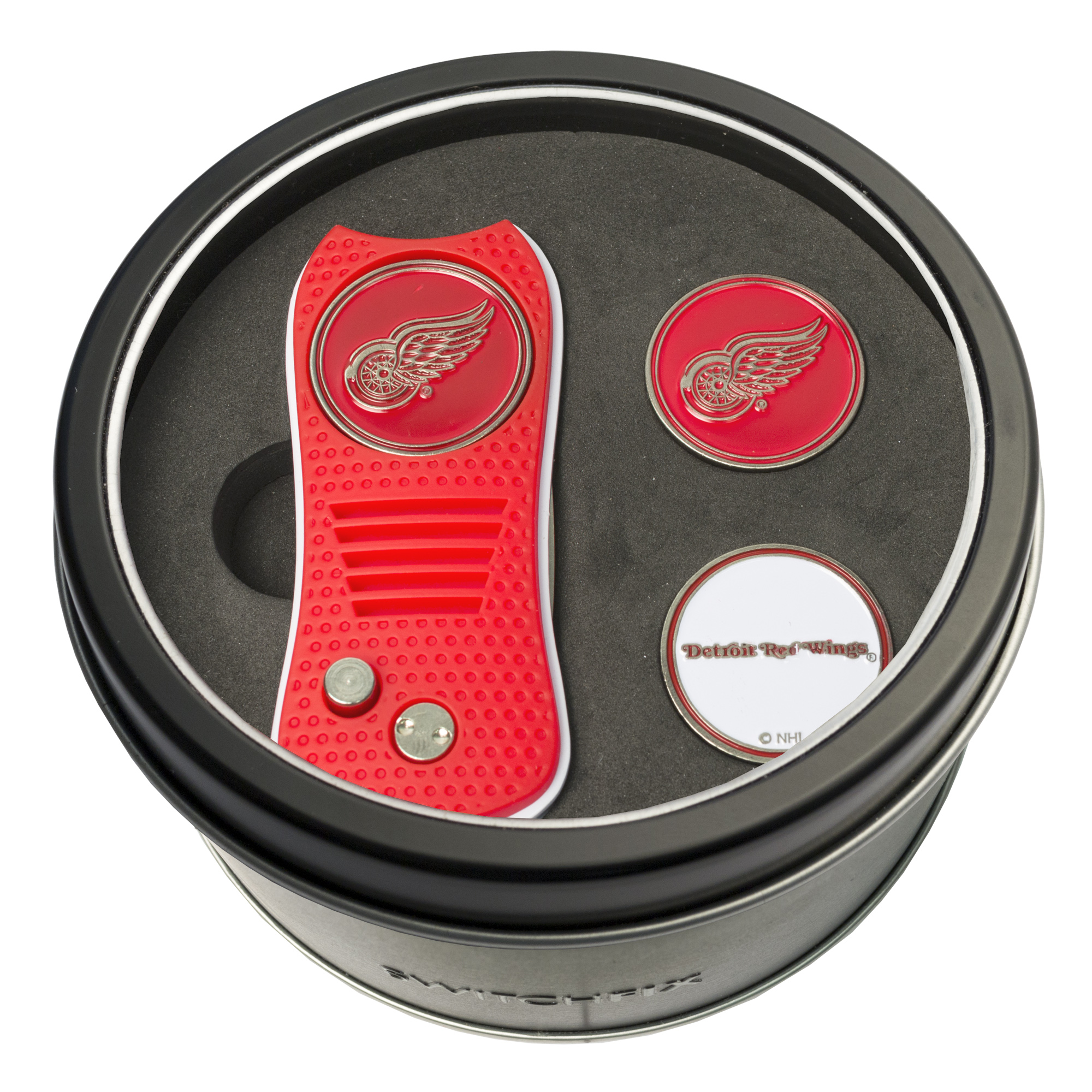 Detroit Red Wings Switchfix + 2 Ball Marker Tin Gift Set