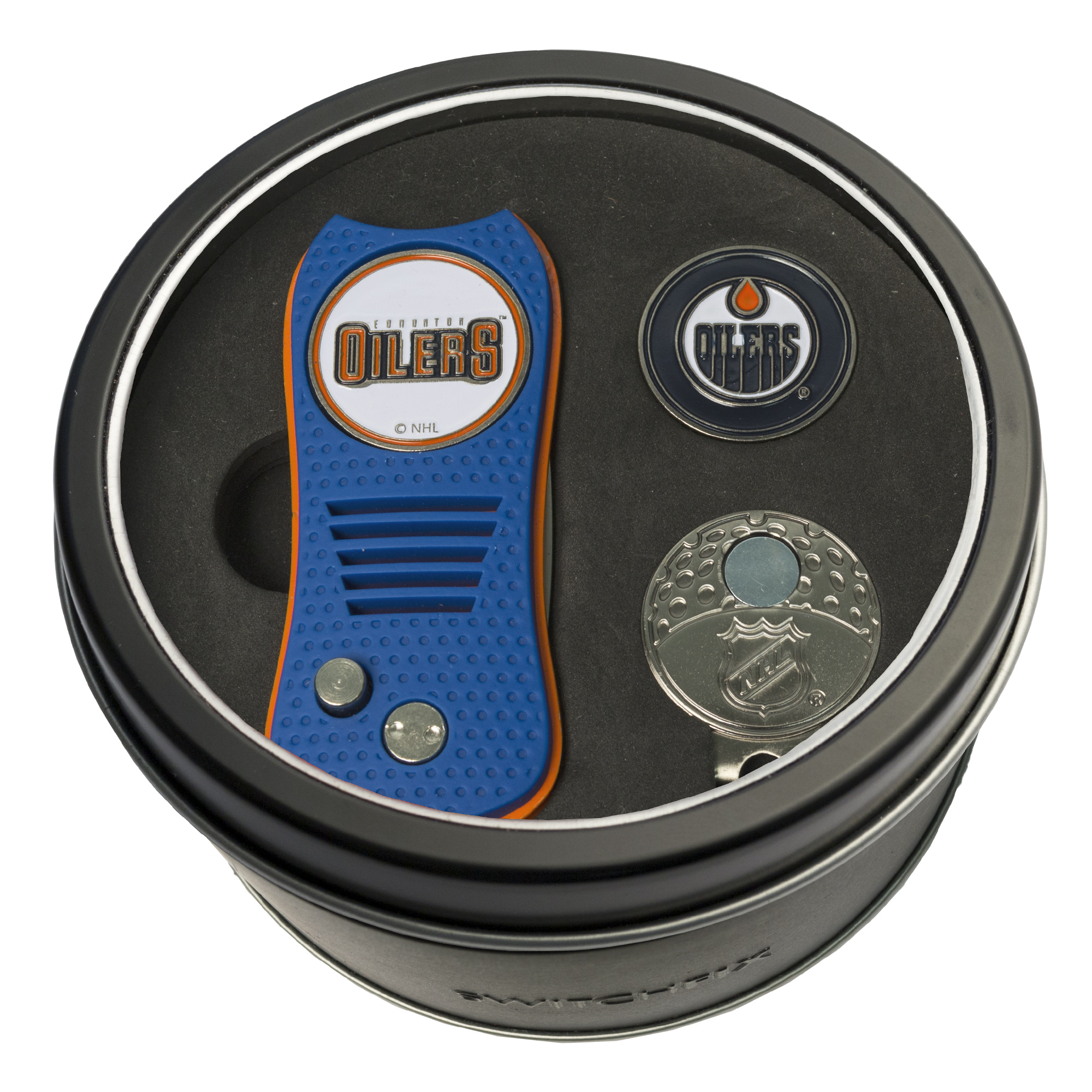 Edmonton Oilers Switchfix + Cap Clip + Ball Marker Tin Gift Set