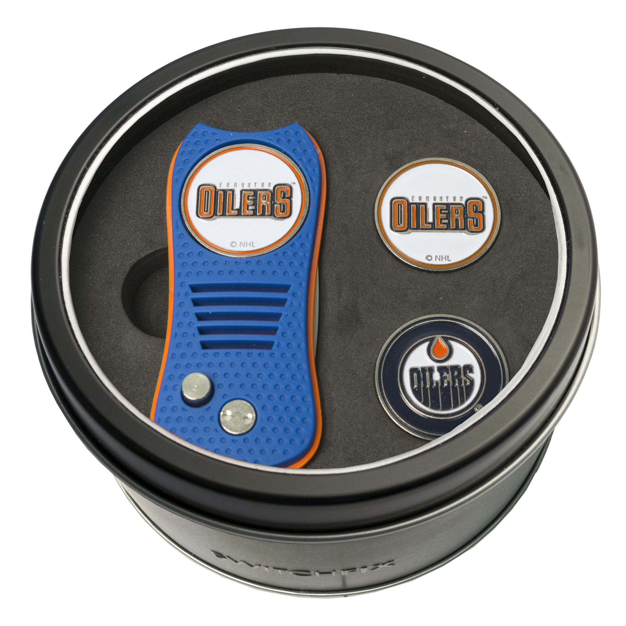 Edmonton Oilers Switchfix + 2 Ball Marker Tin Gift Set