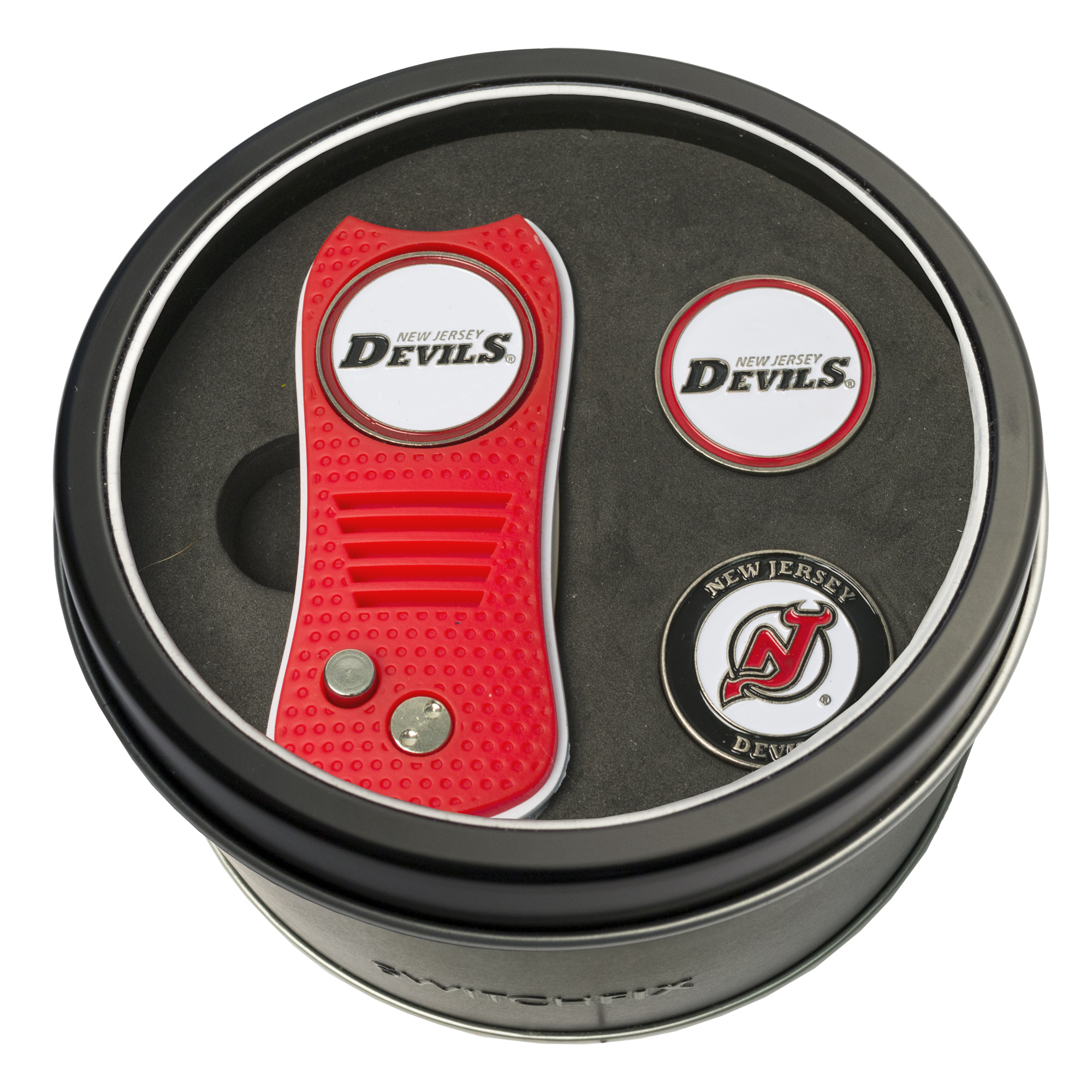 New Jersey Devils Switchfix + 2 Ball Marker Tin Gift Set