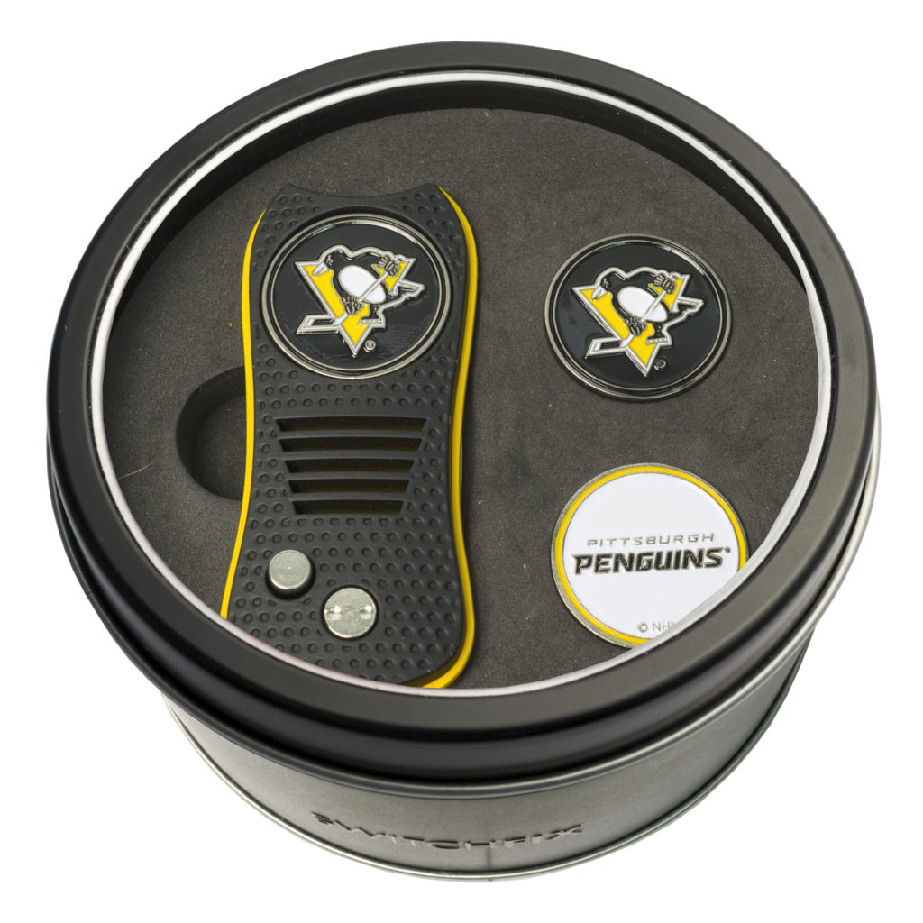 Pittsburgh Penguins Switchfix + 2 Ball Marker Tin Gift Set