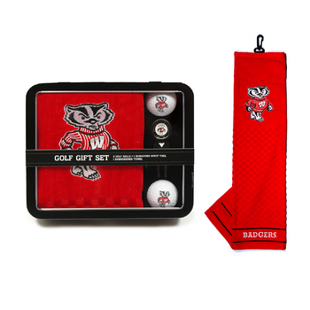 Wisconsin Embroidered Towel Tin Gift Set