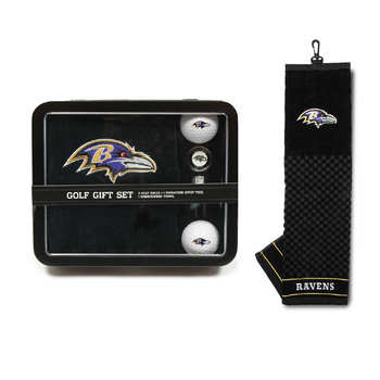 Baltimore Ravens Embroidered Towel Tin Gift Set