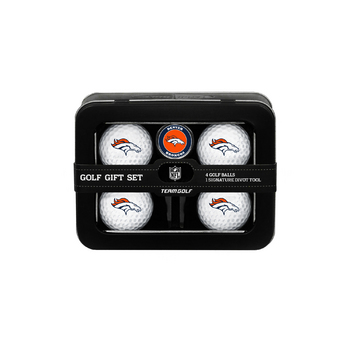 Denver Broncos 4 Ball Tin Gift Set