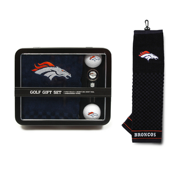 Denver Broncos Embroidered Towel Tin Gift Set