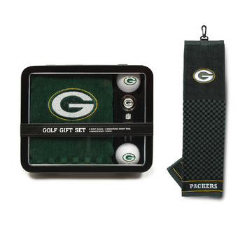 Green Bay Packers Embroidered Towel Tin Gift Set